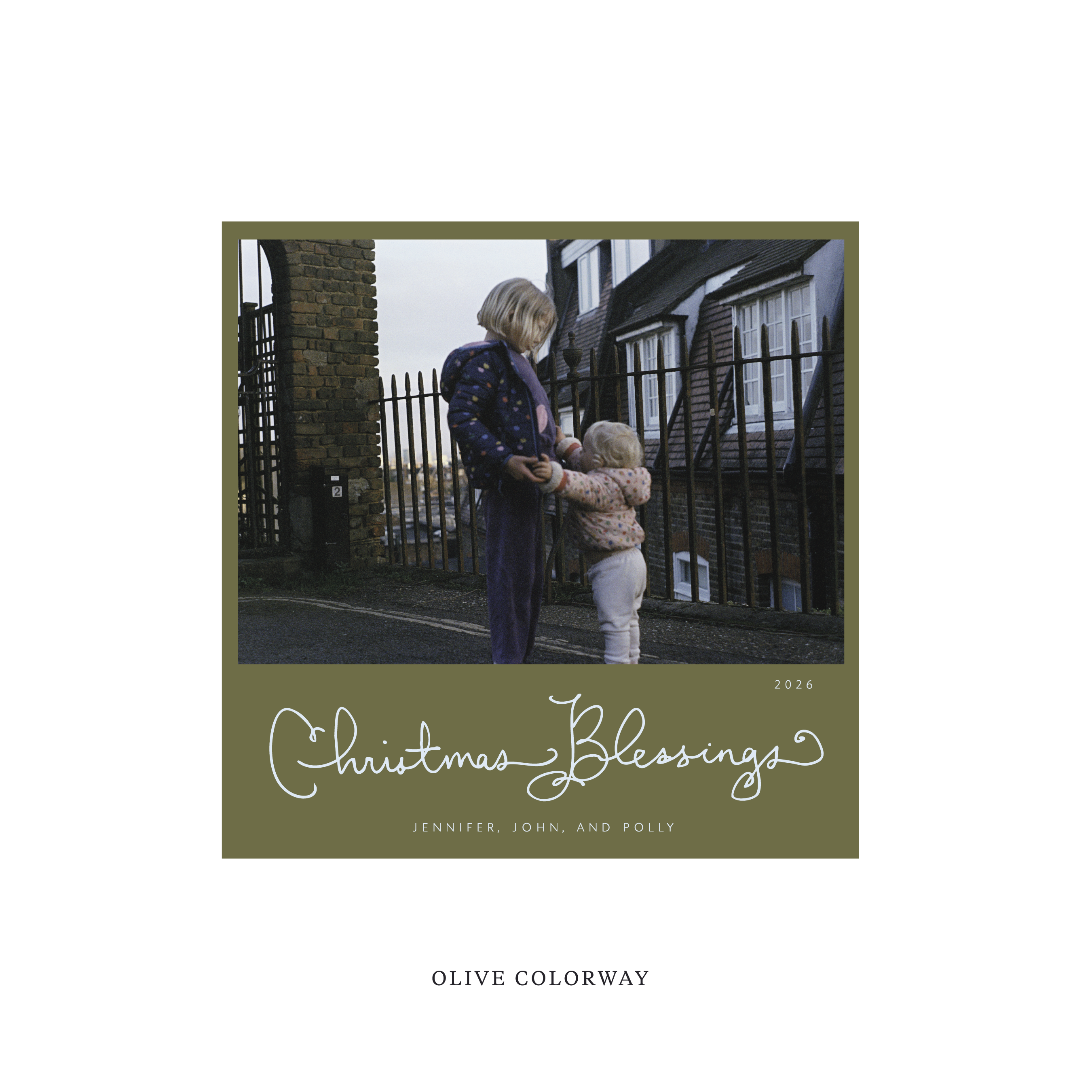 Brantley Classic Flat Print Holiday Card, Square