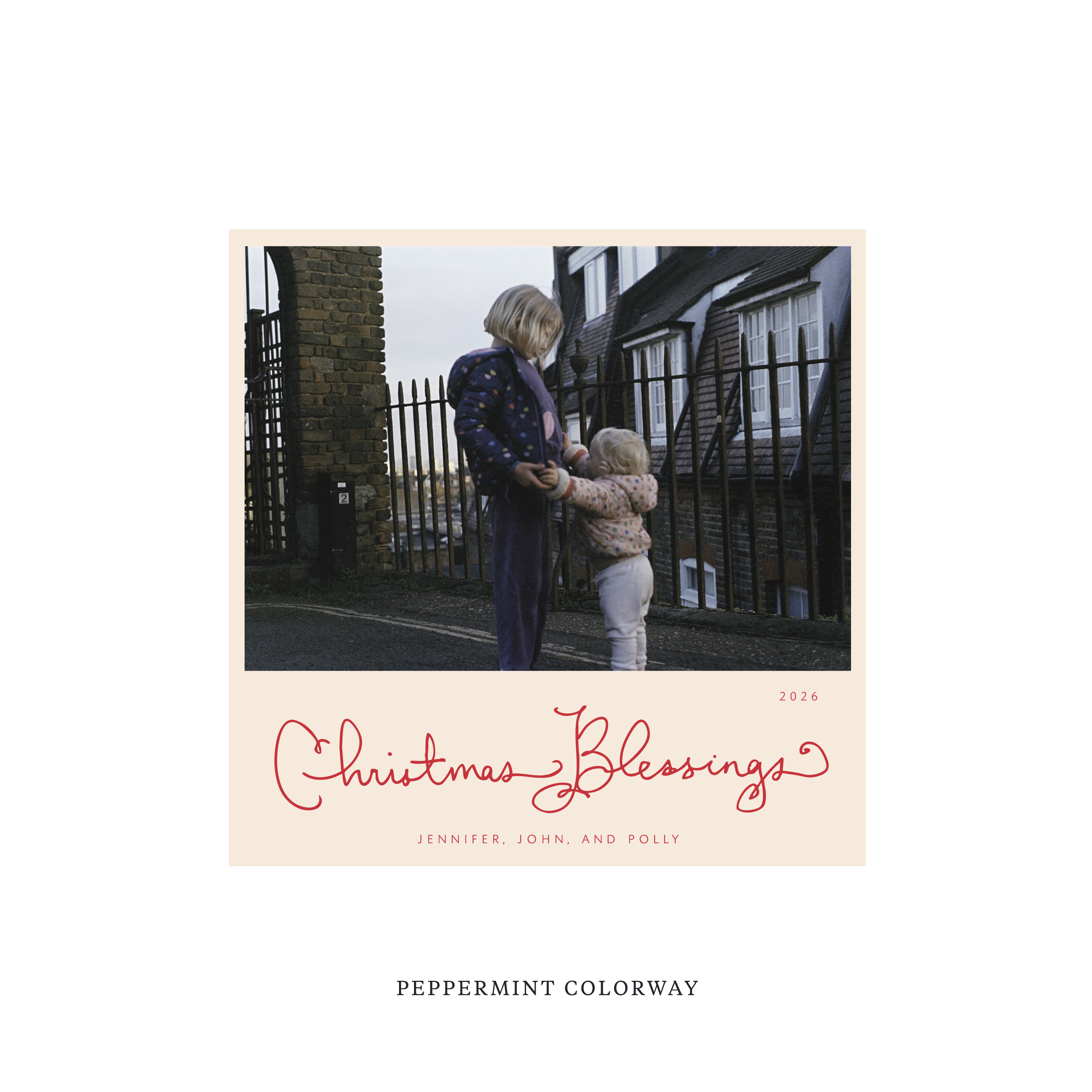 Brantley Classic Flat Print Holiday Card, Square