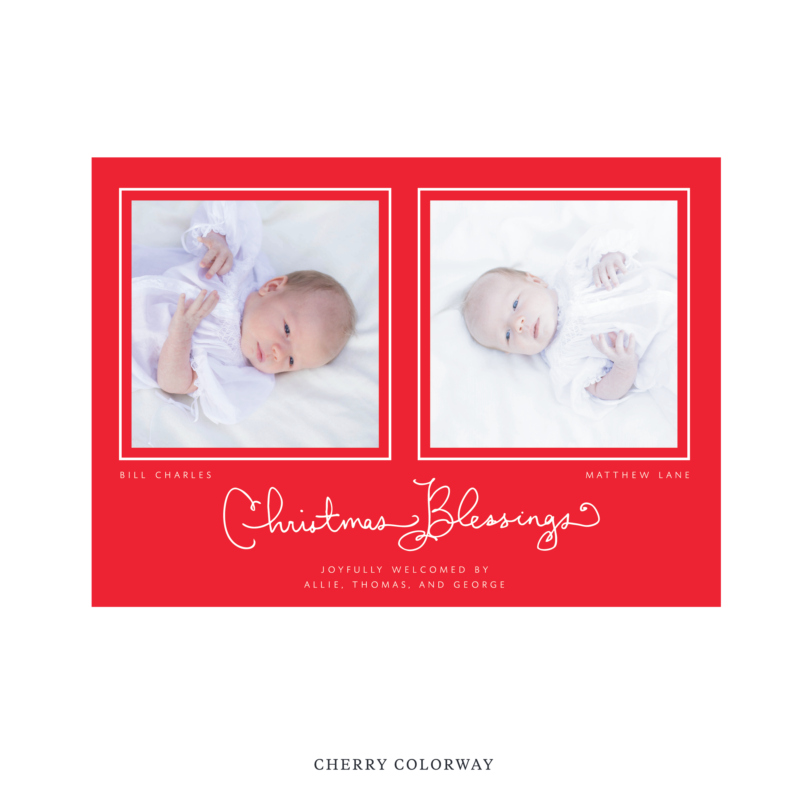 Brantley Birth Announcement Digital Photo Holiday Card, Large