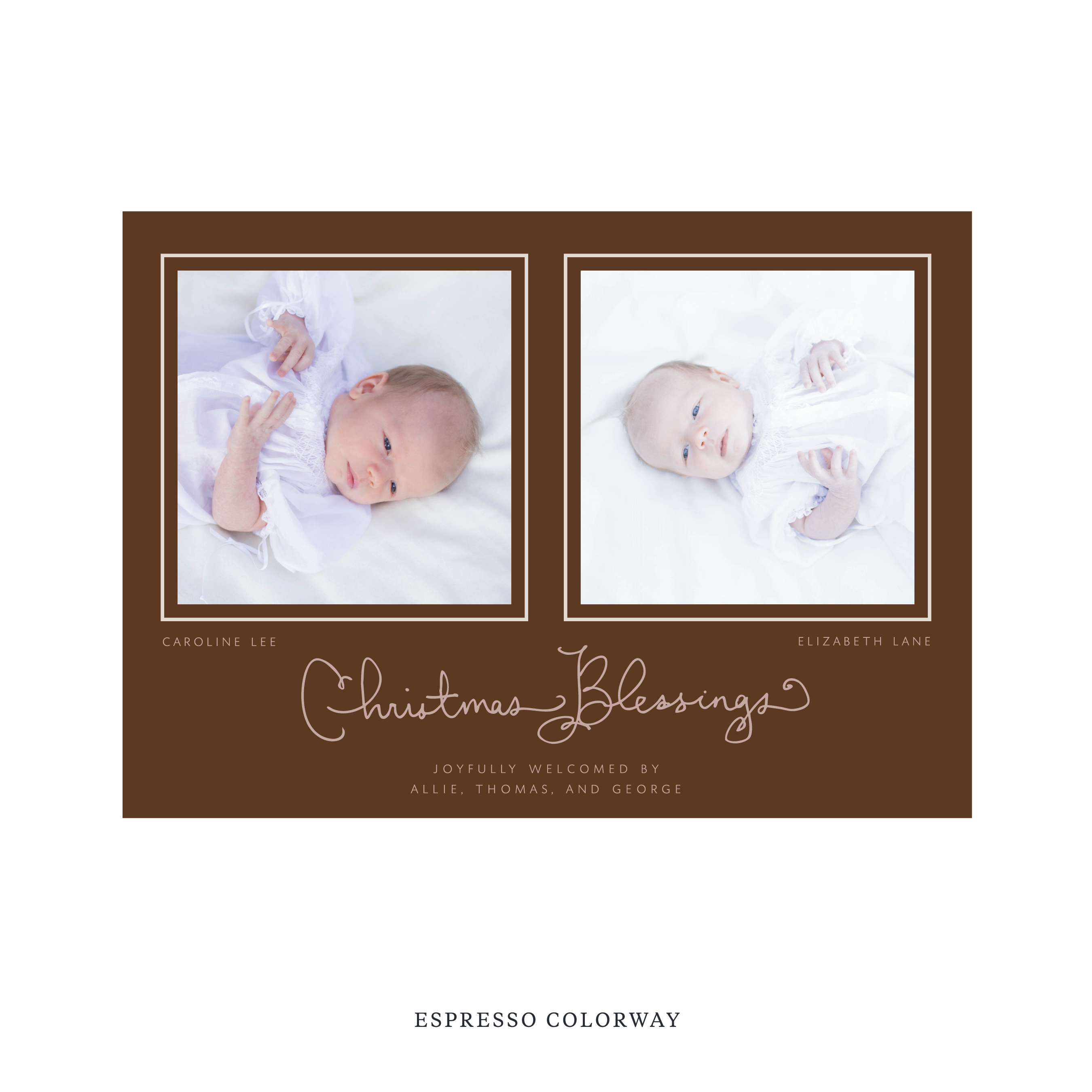 Brantley Birth Announcement Digital Photo Holiday Card, Large