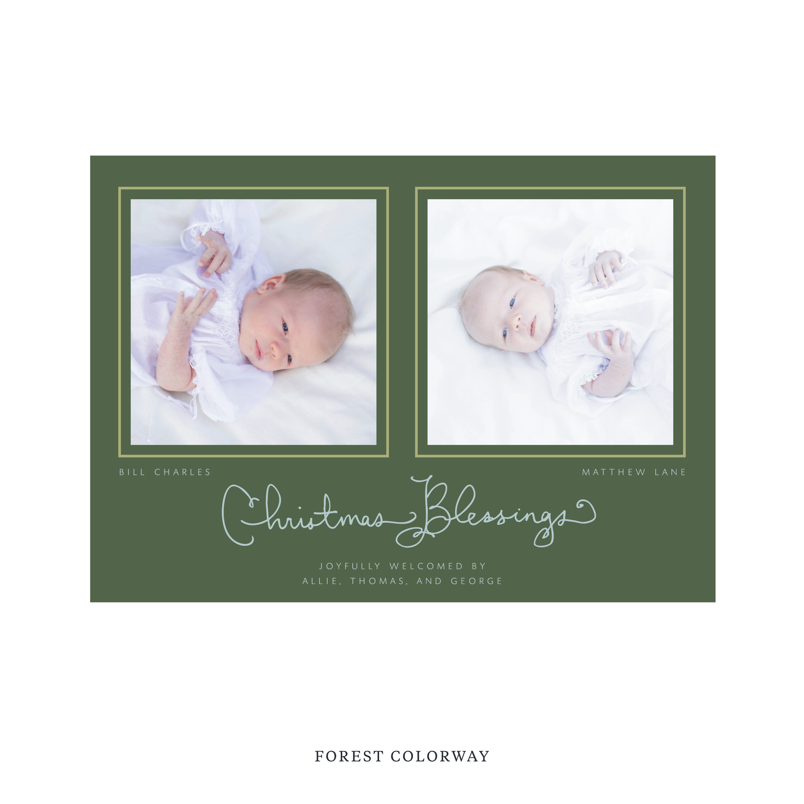 Brantley Birth Announcement Digital Photo Holiday Card, Large