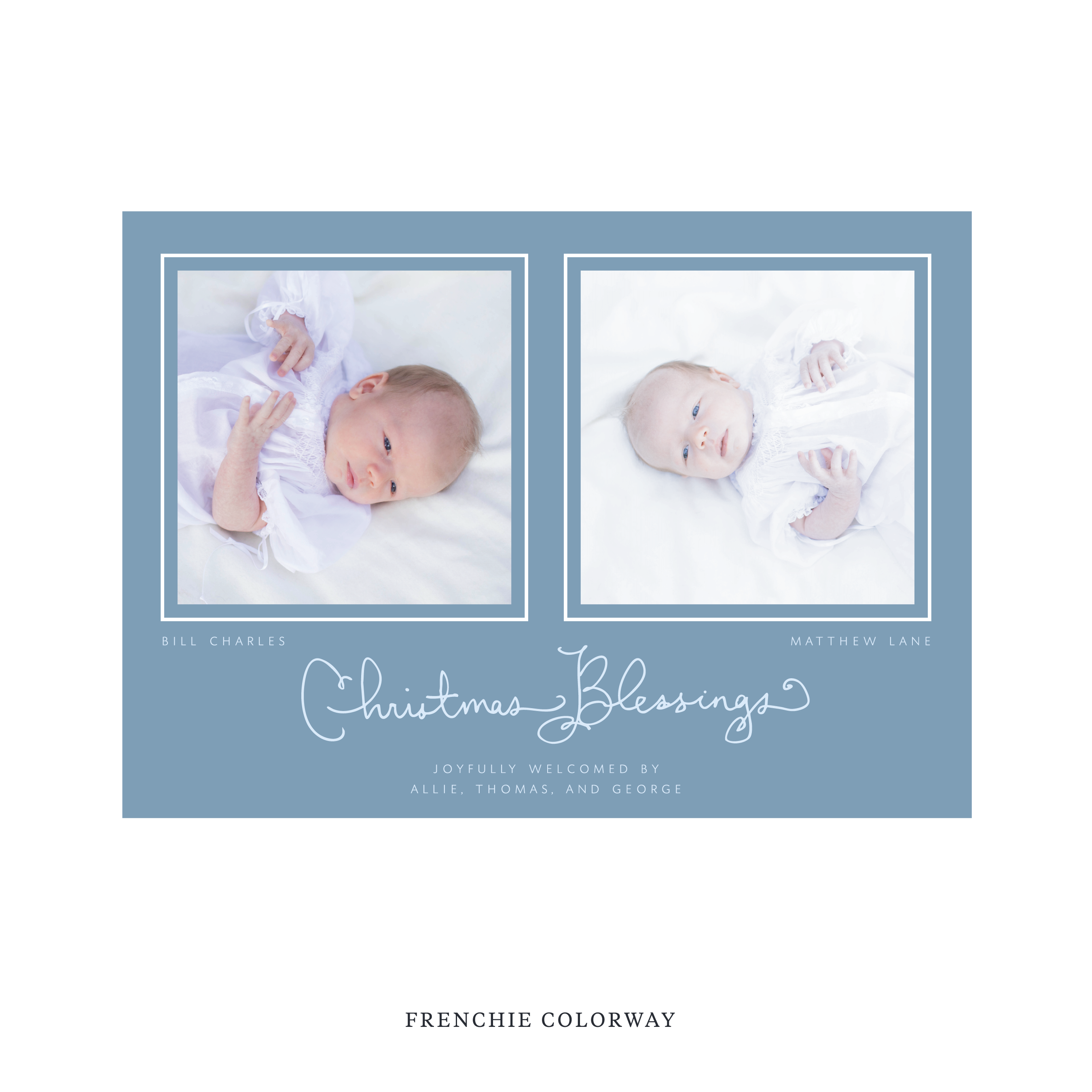 Brantley Birth Announcement Digital Photo Holiday Card, Large