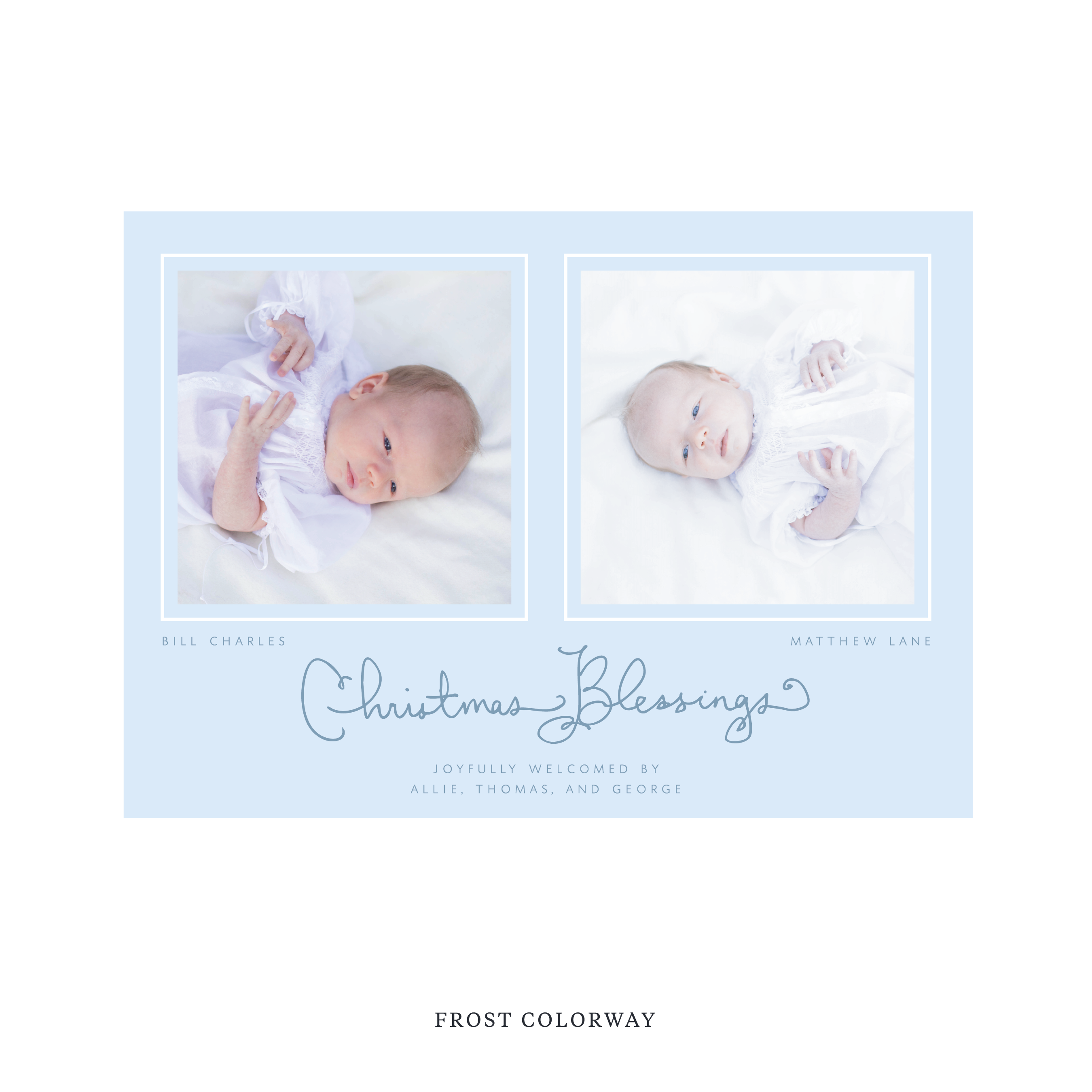 Brantley Birth Announcement Digital Photo Holiday Card, Large