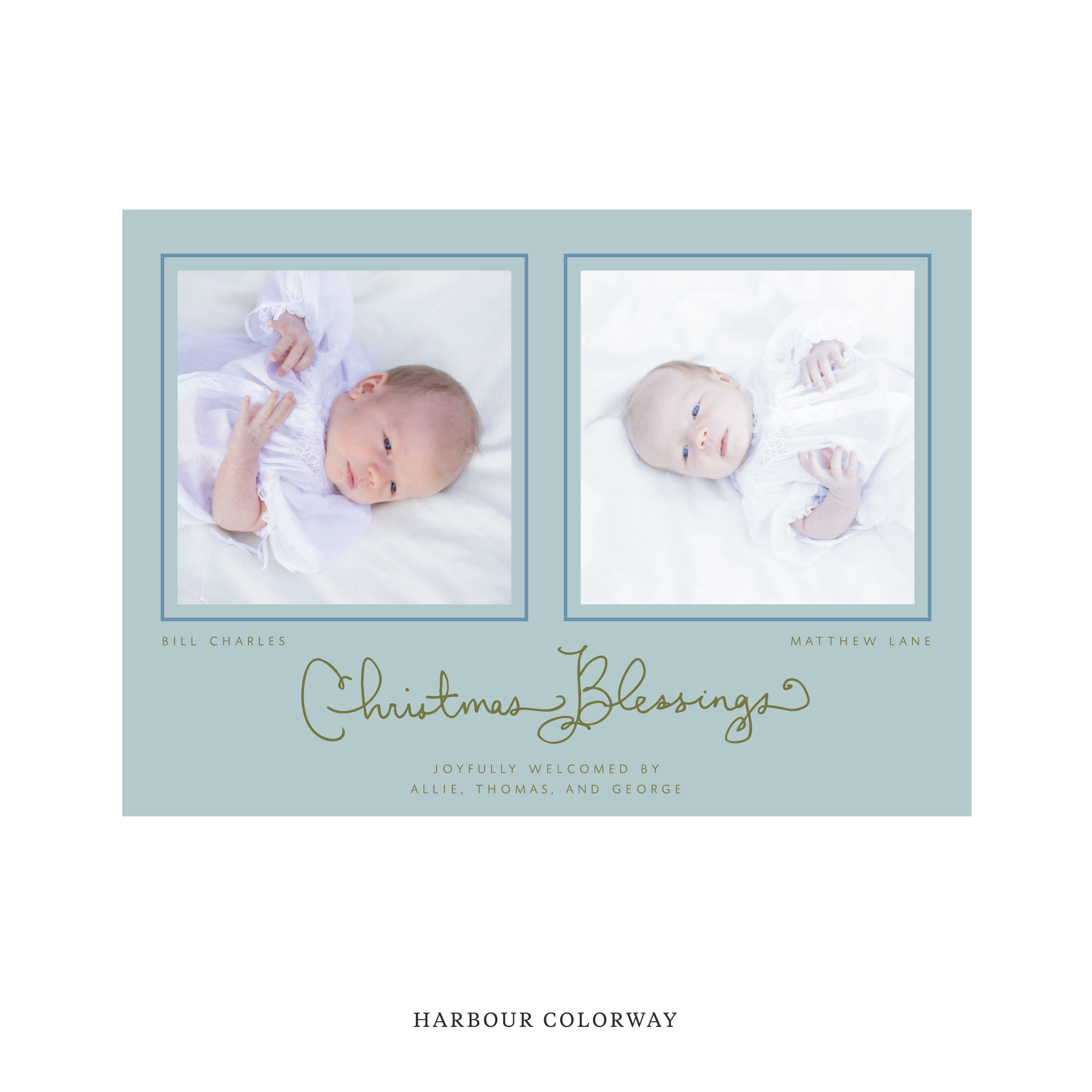 Brantley Birth Announcement Digital Photo Holiday Card, Large