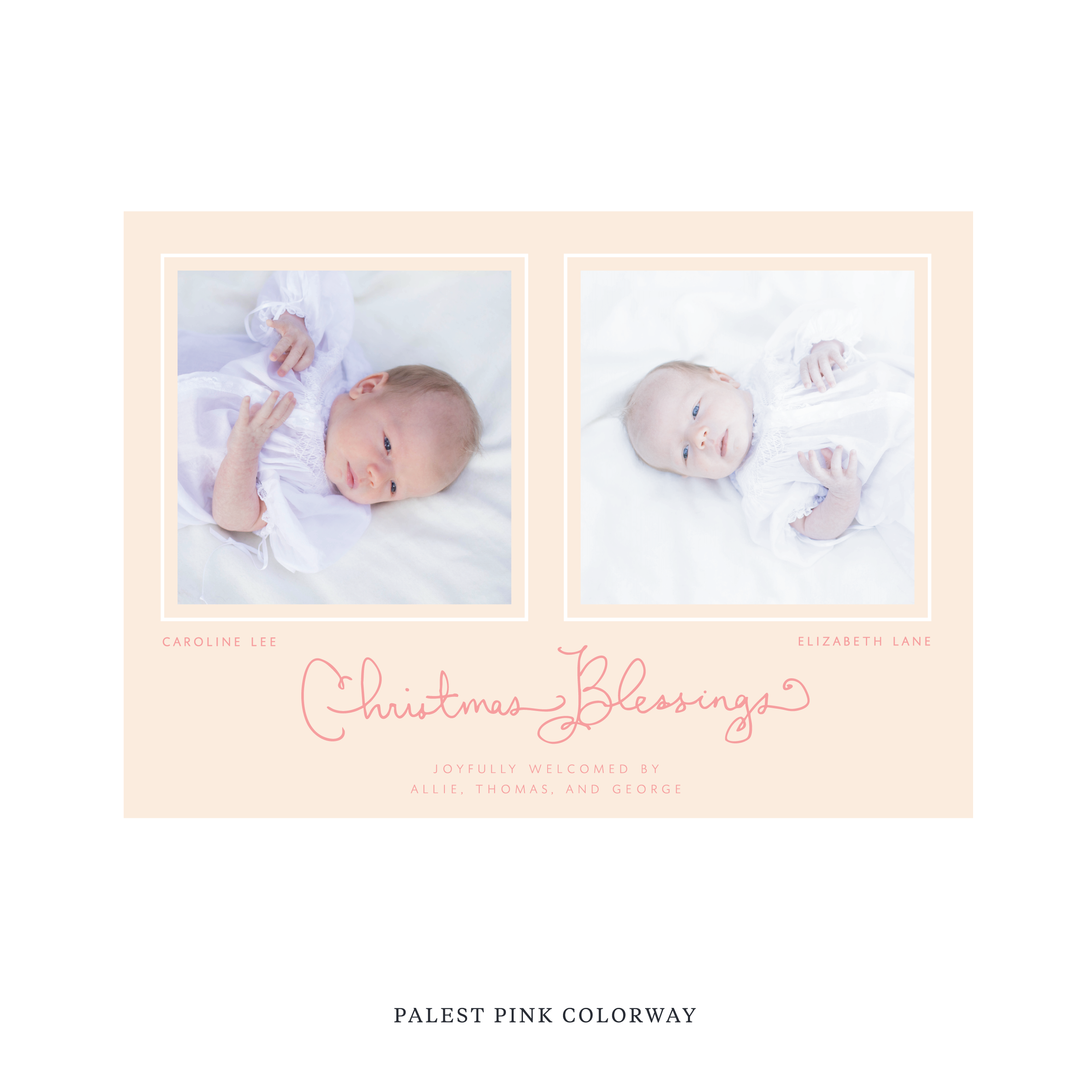 Brantley Birth Announcement Digital Photo Holiday Card, Large