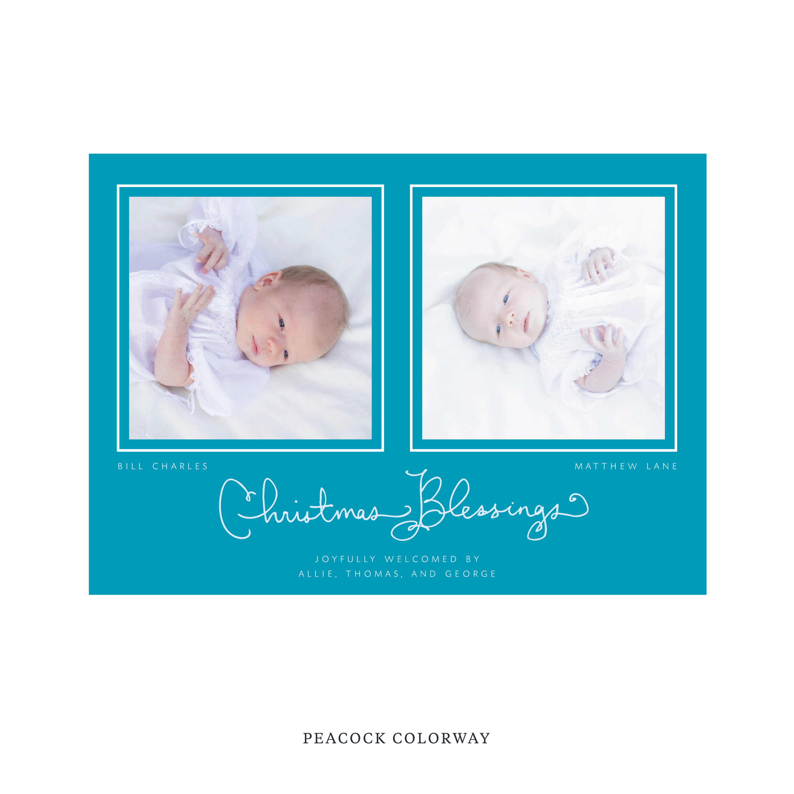 Brantley Birth Announcement Digital Photo Holiday Card, Large