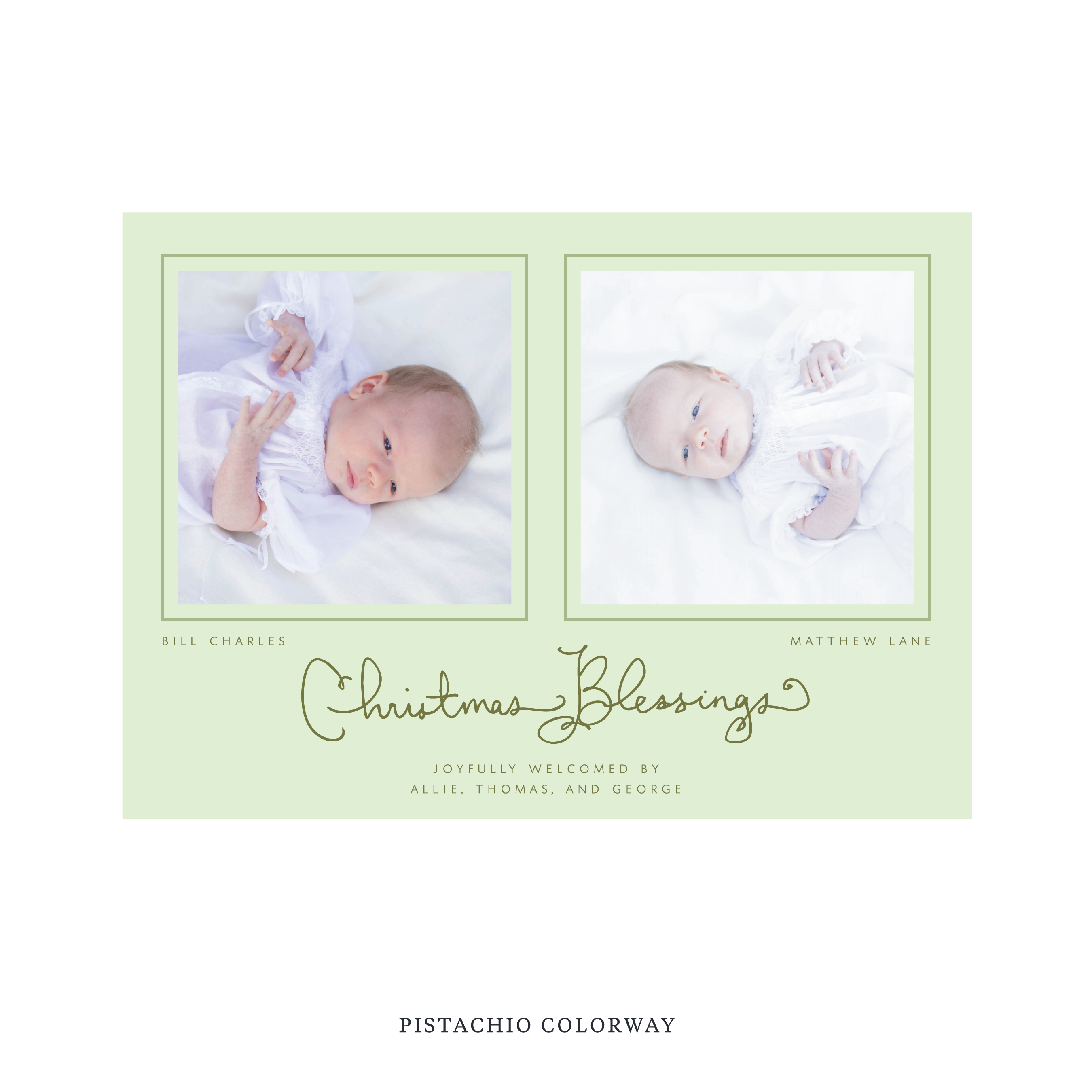 Brantley Birth Announcement Digital Photo Holiday Card, Large