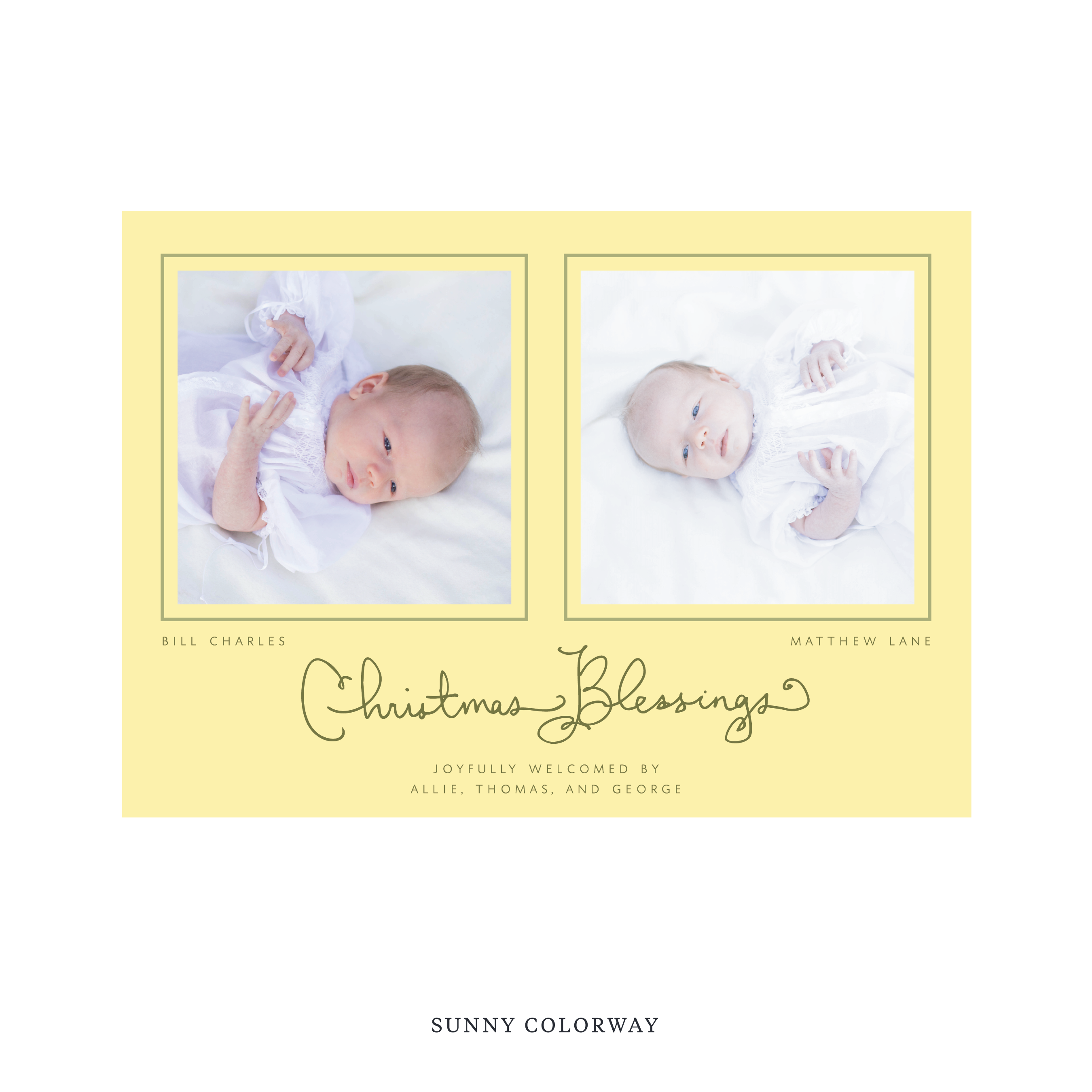 Brantley Birth Announcement Digital Photo Holiday Card, Large