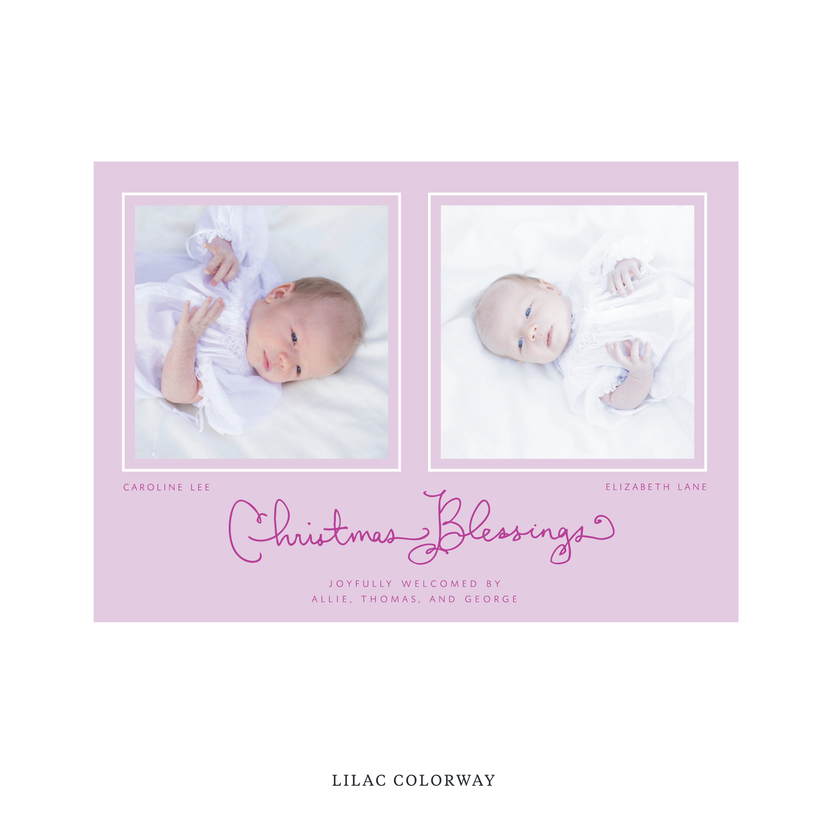 Brantley Birth Announcement Digital Photo Holiday Card, Large