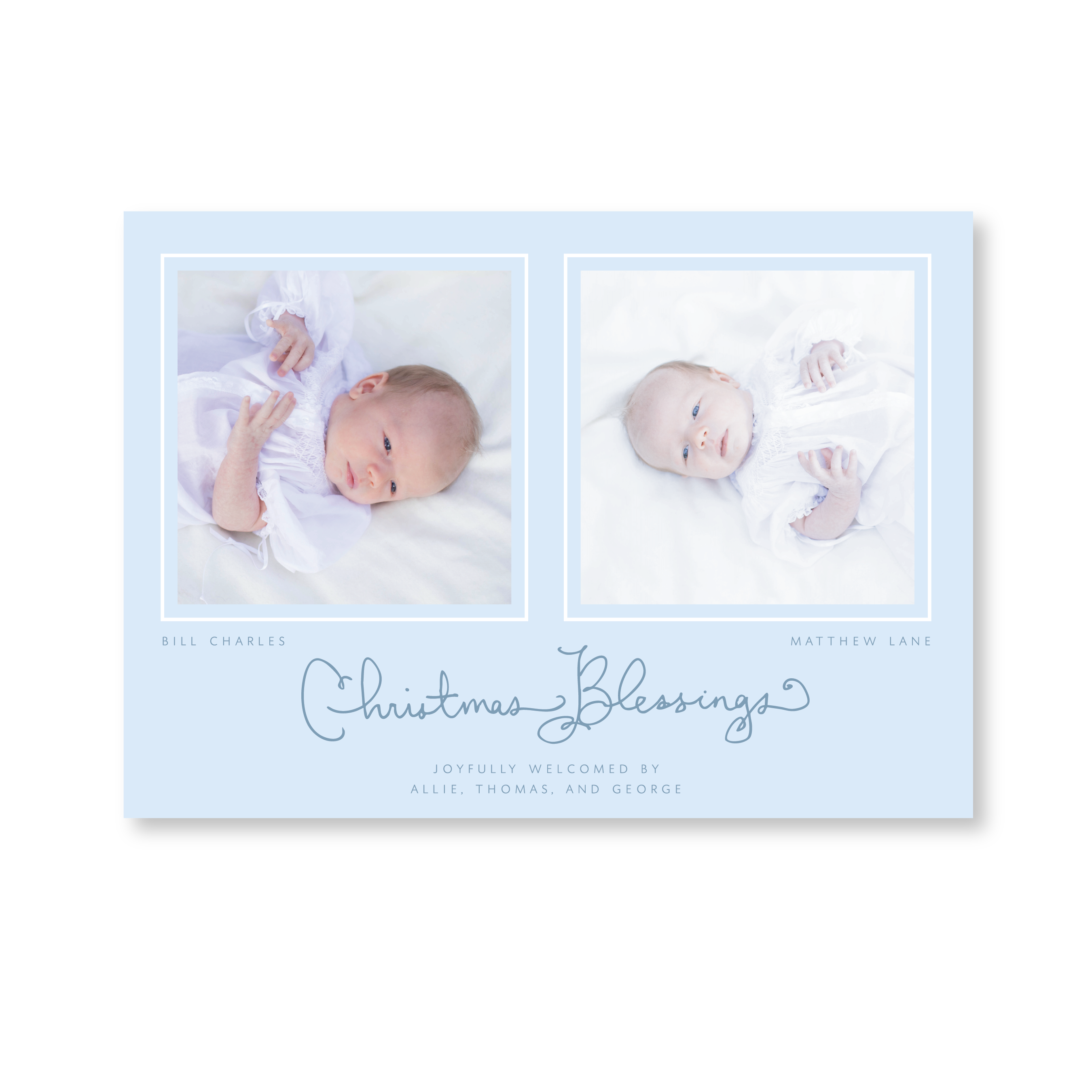 Brantley Birth Announcement Digital Photo Holiday Card, Large