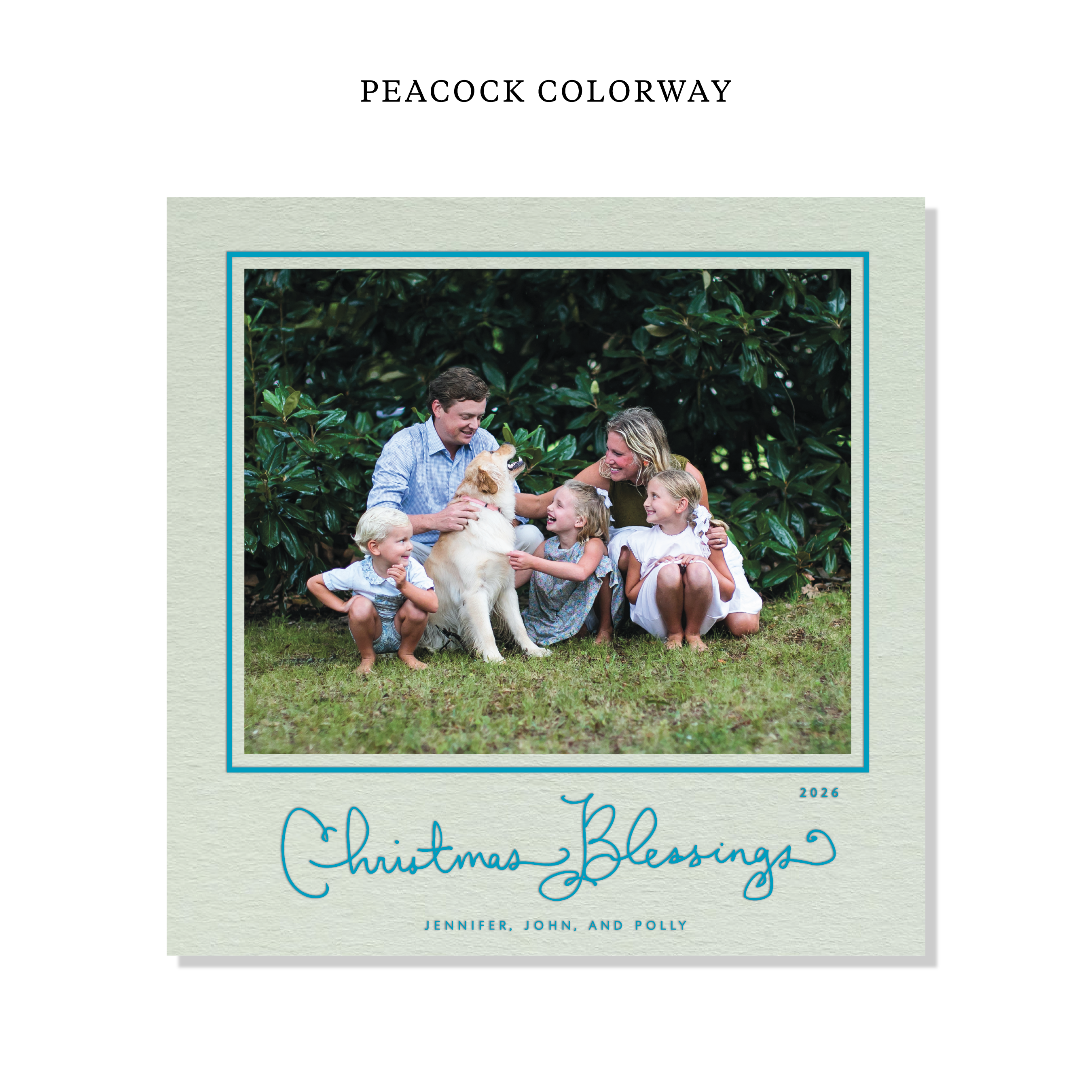 Brantley Letterpress Holiday Card, Large Square (Colored Paper)