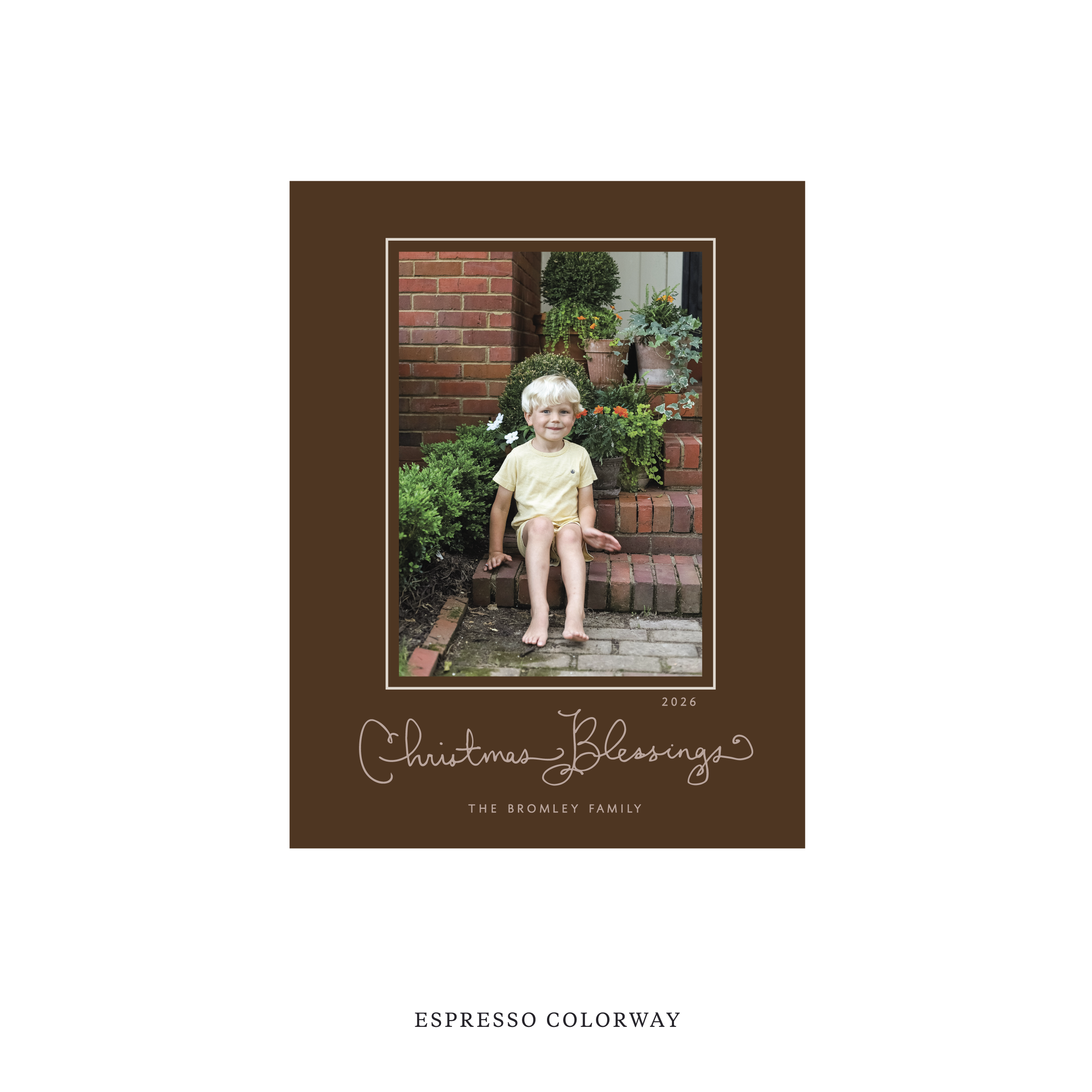 Brantley Classic Flat Print Holiday Card, Small