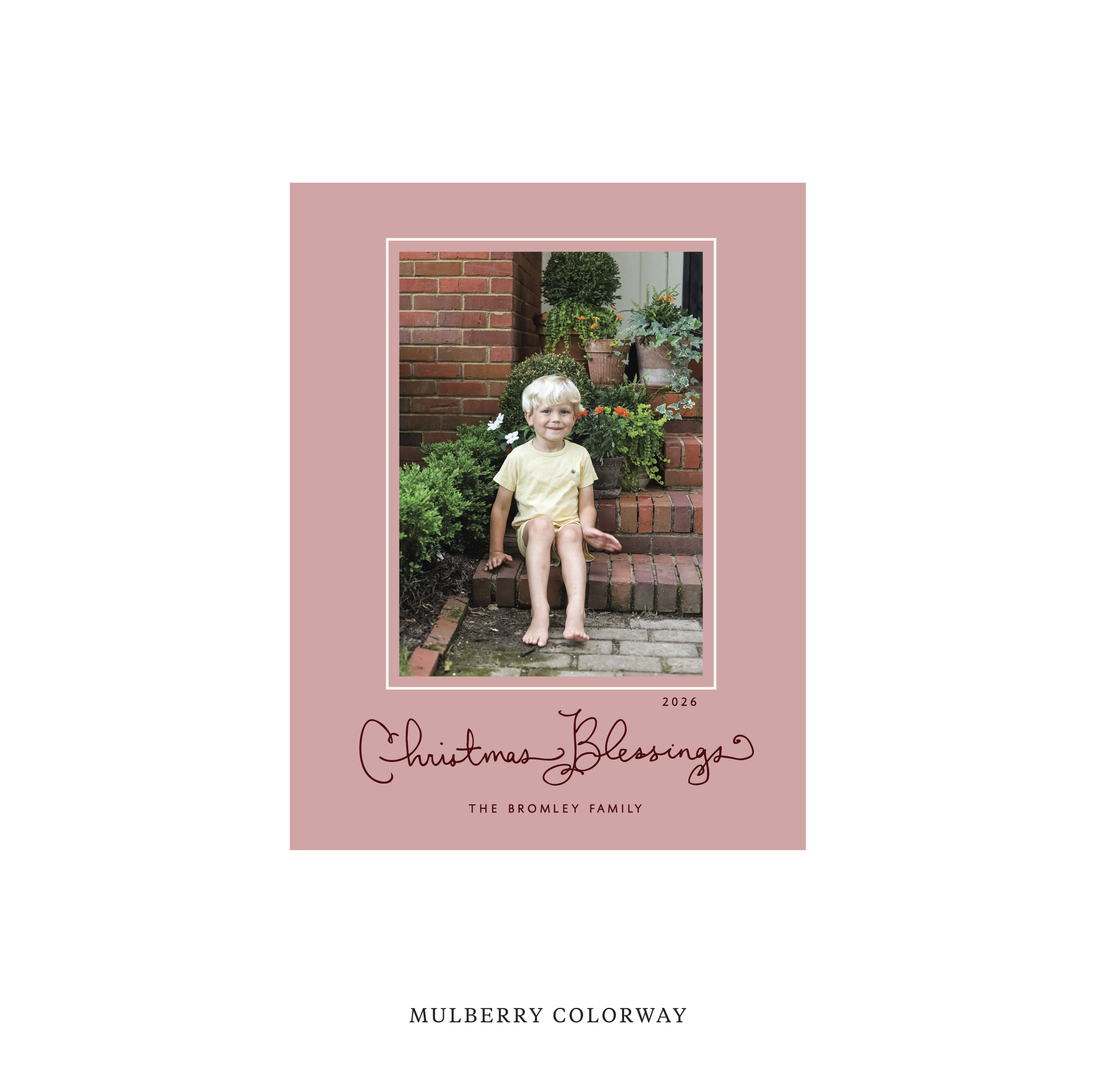 Brantley Classic Flat Print Holiday Card, Small