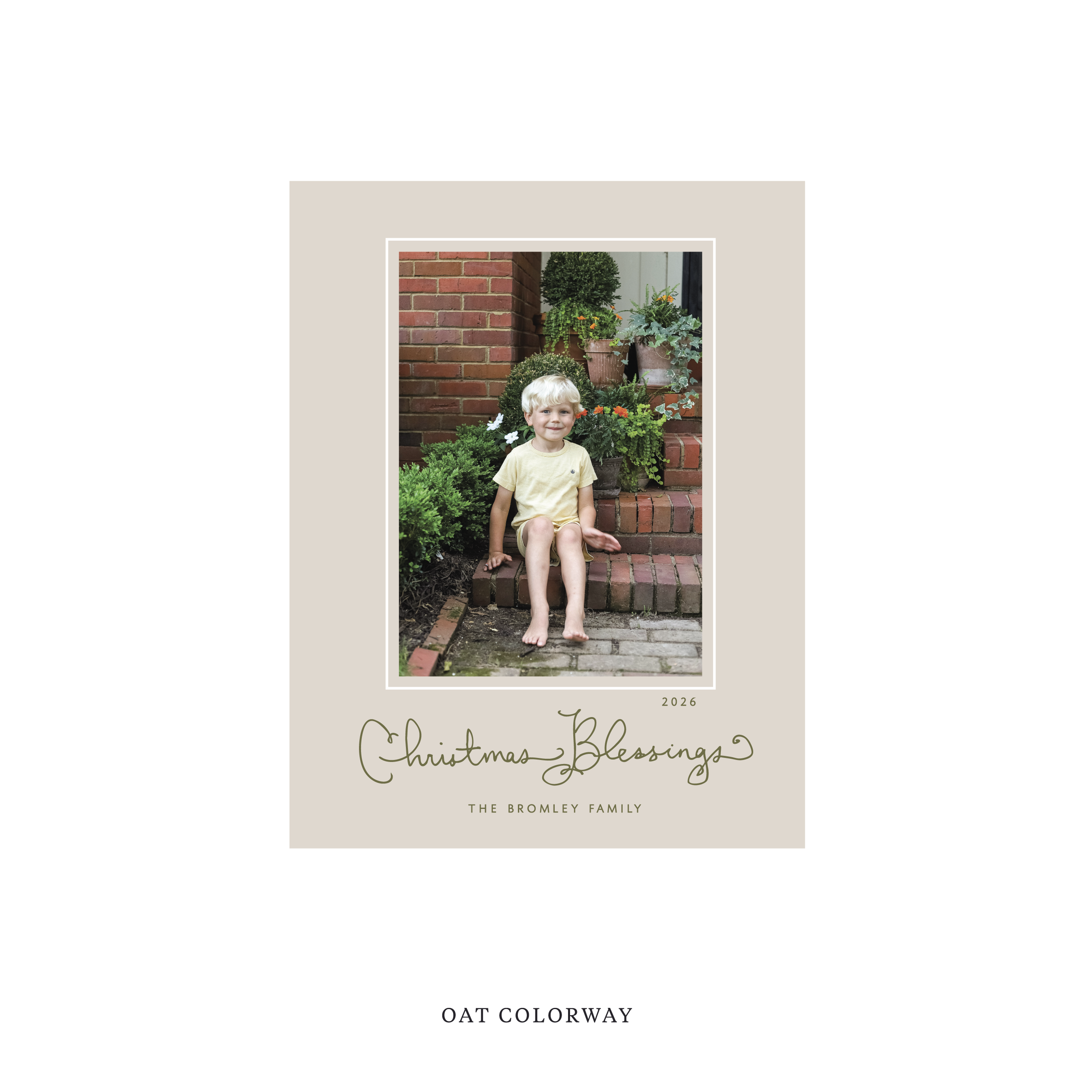 Brantley Classic Flat Print Holiday Card, Small