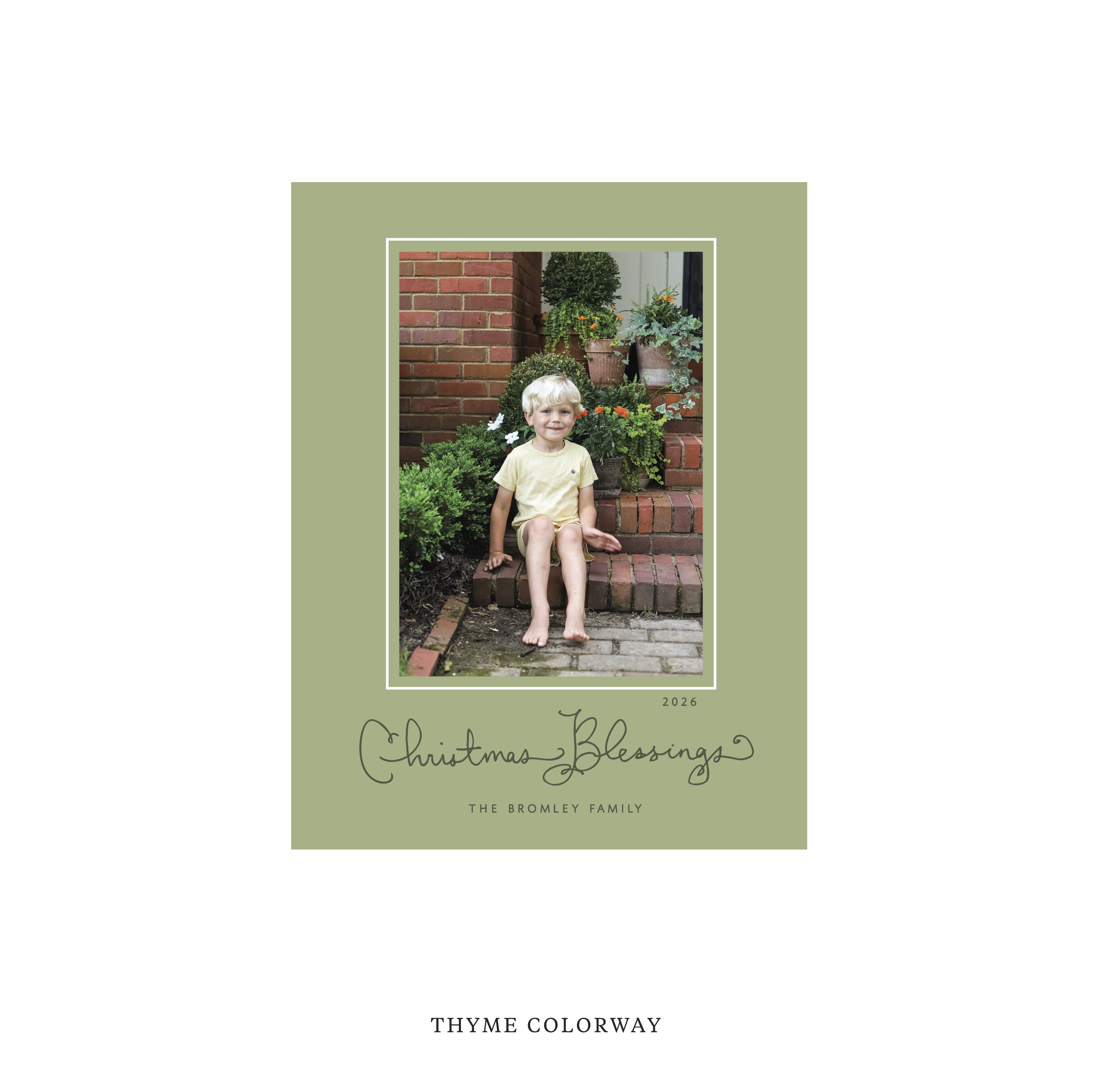 Brantley Classic Flat Print Holiday Card, Small