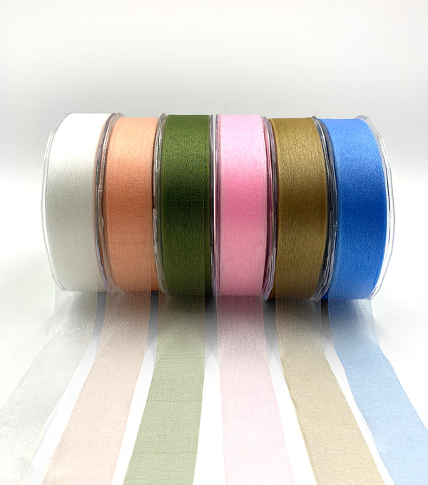 1" 100 Yards Sheer Gold Shimmer Ribbon