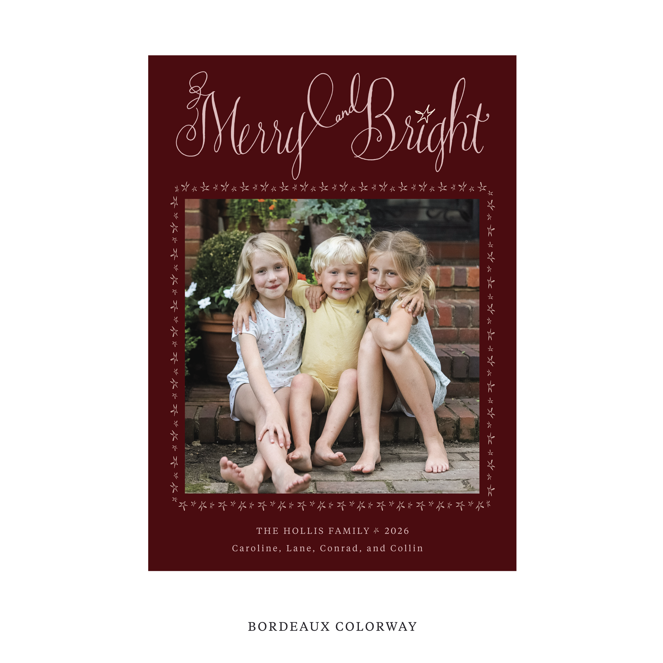 Caldwell Classic Flat Print Holiday Card, Large
