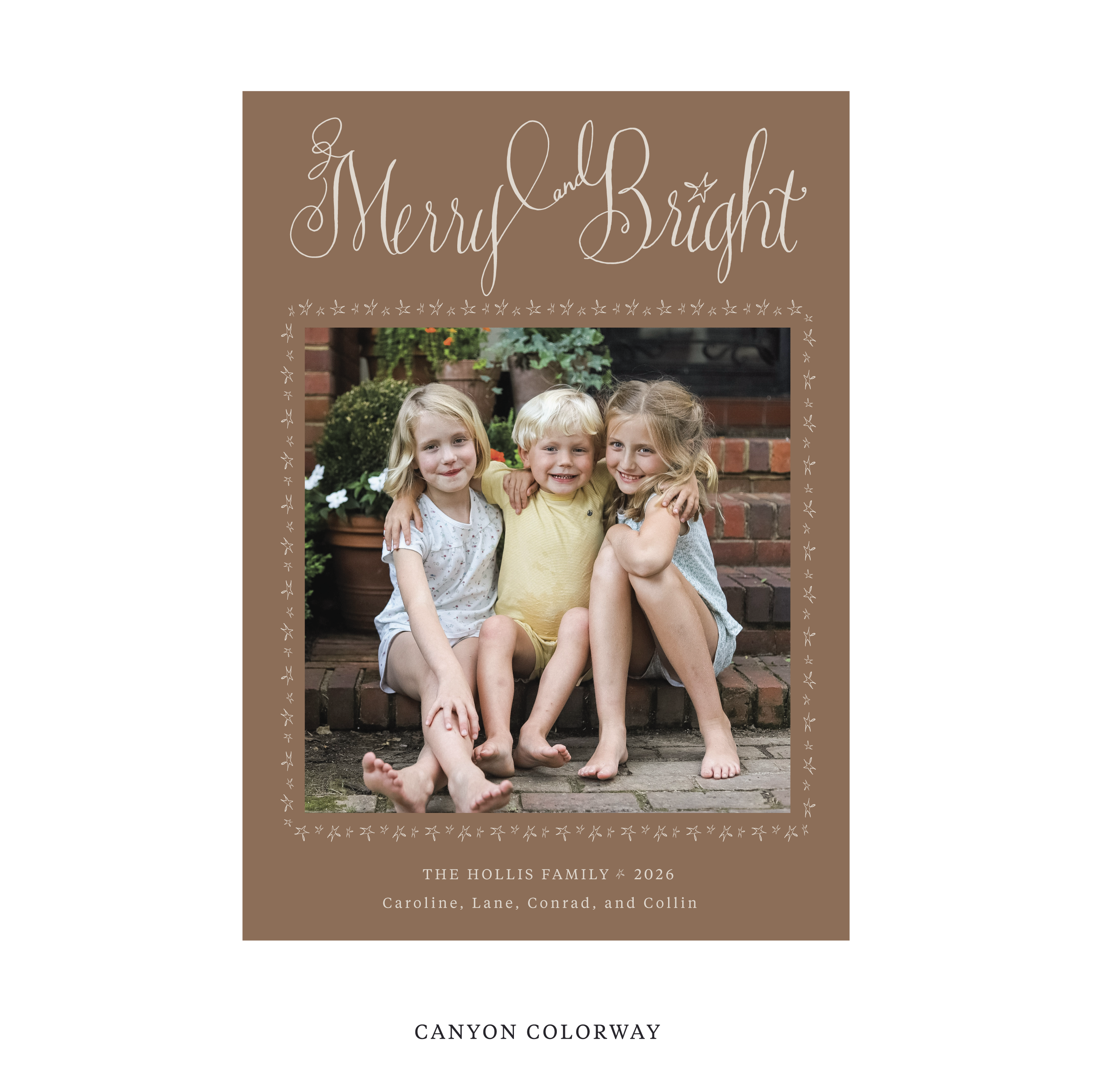 Caldwell Classic Flat Print Holiday Card, Large