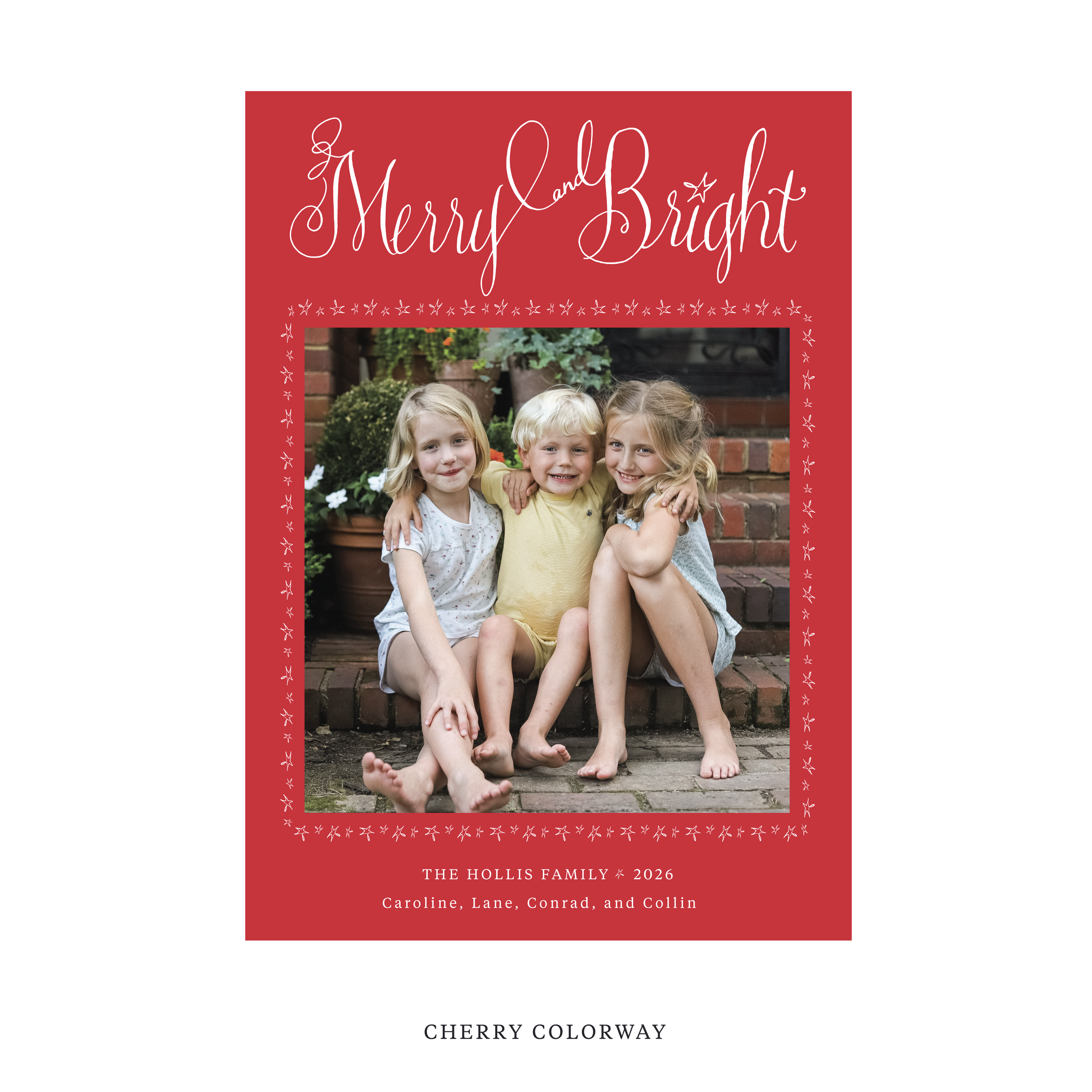 Caldwell Classic Flat Print Holiday Card, Large
