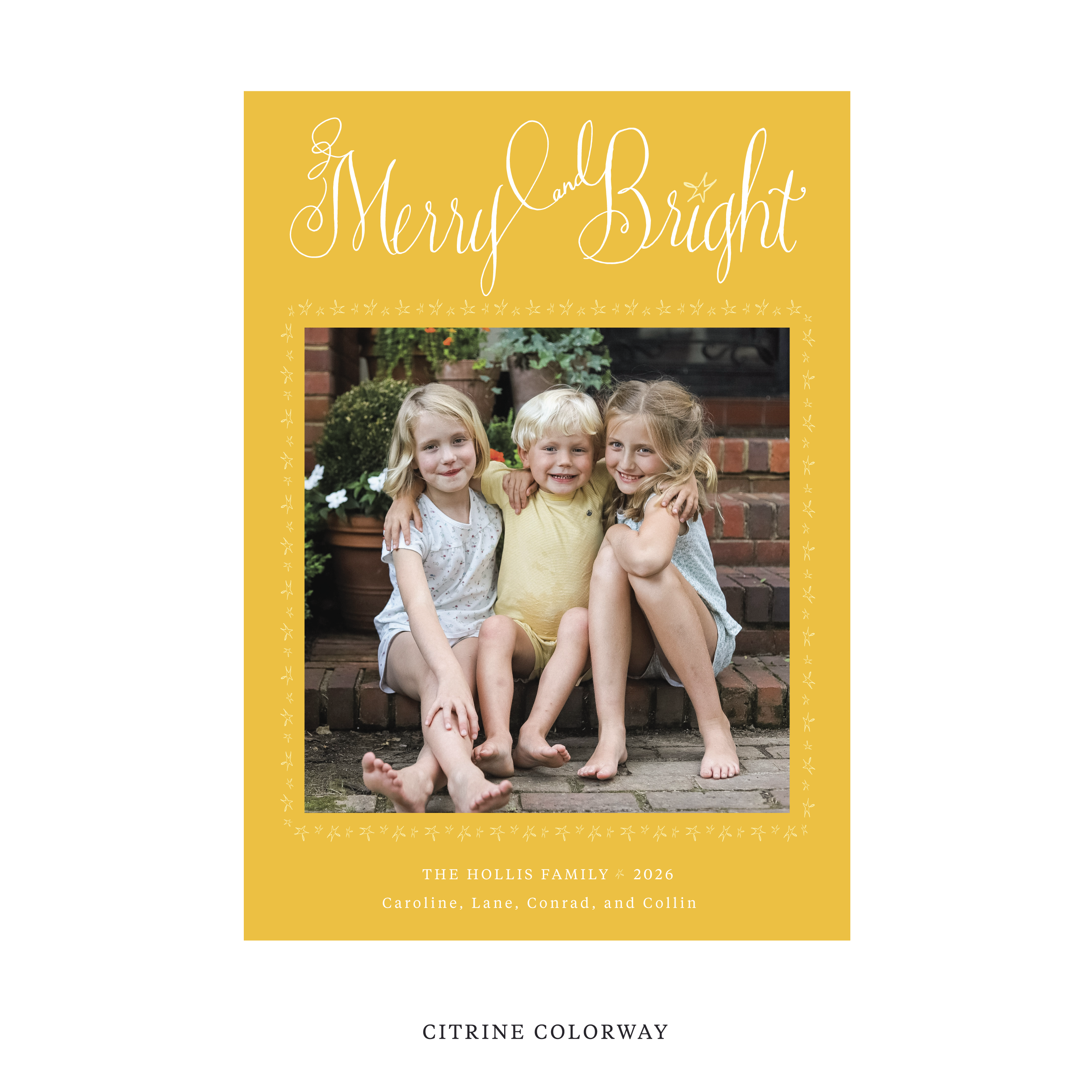 Caldwell Classic Flat Print Holiday Card, Large