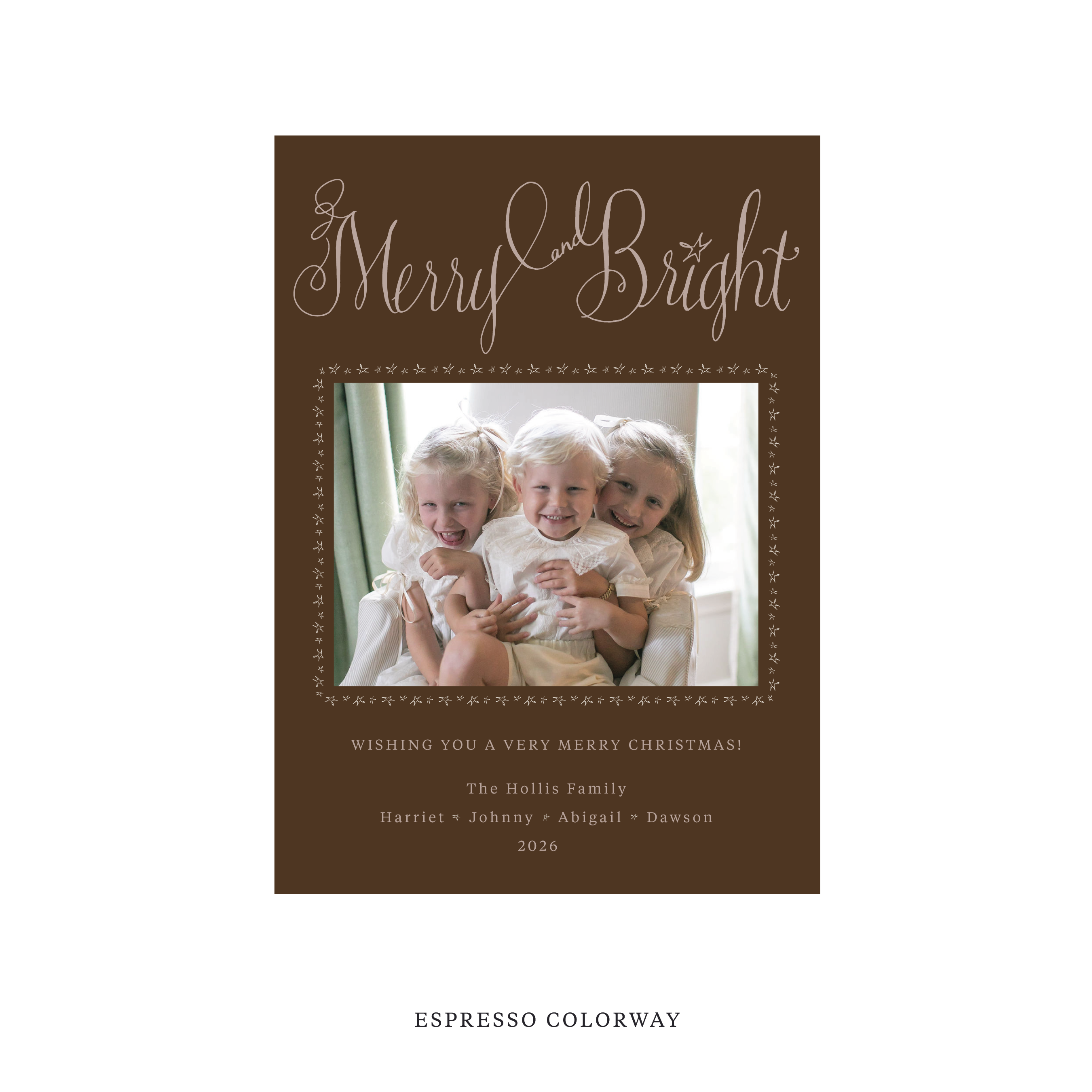 Caldwell Classic Flat Print Holiday Card, Medium