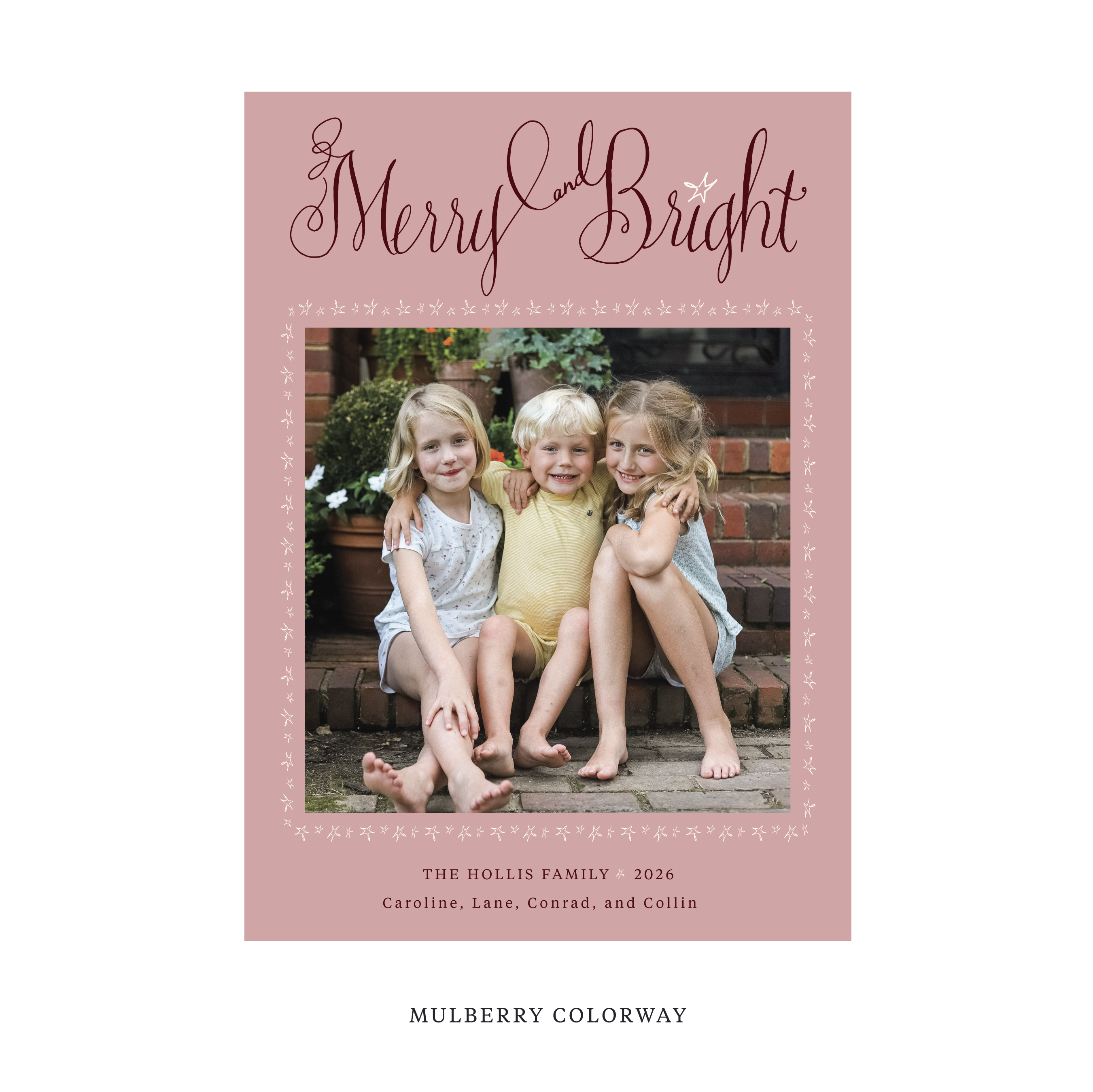 Caldwell Classic Flat Print Holiday Card, Large