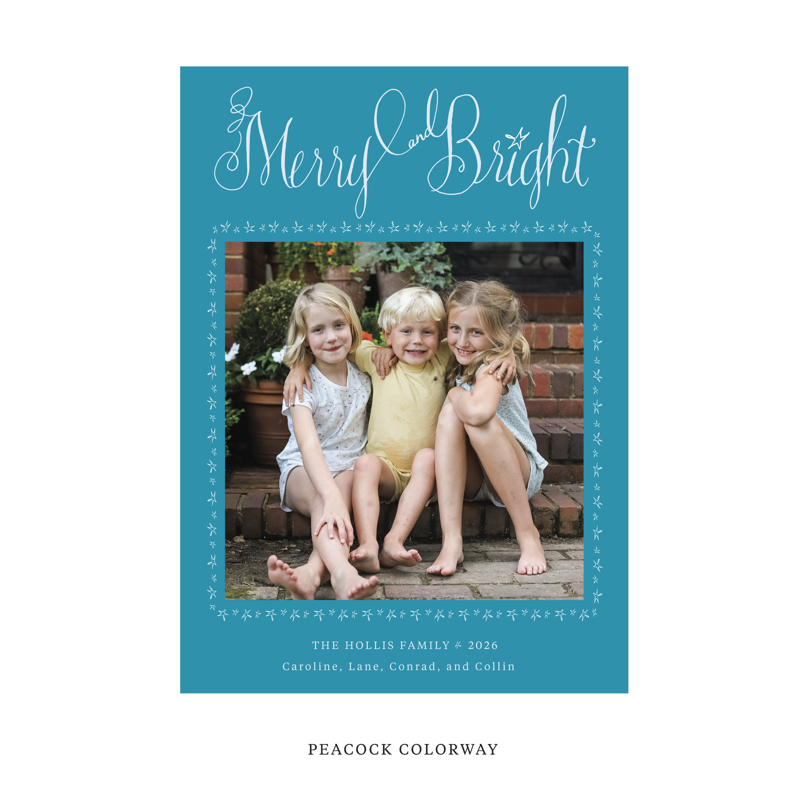 Caldwell Classic Flat Print Holiday Card, Large