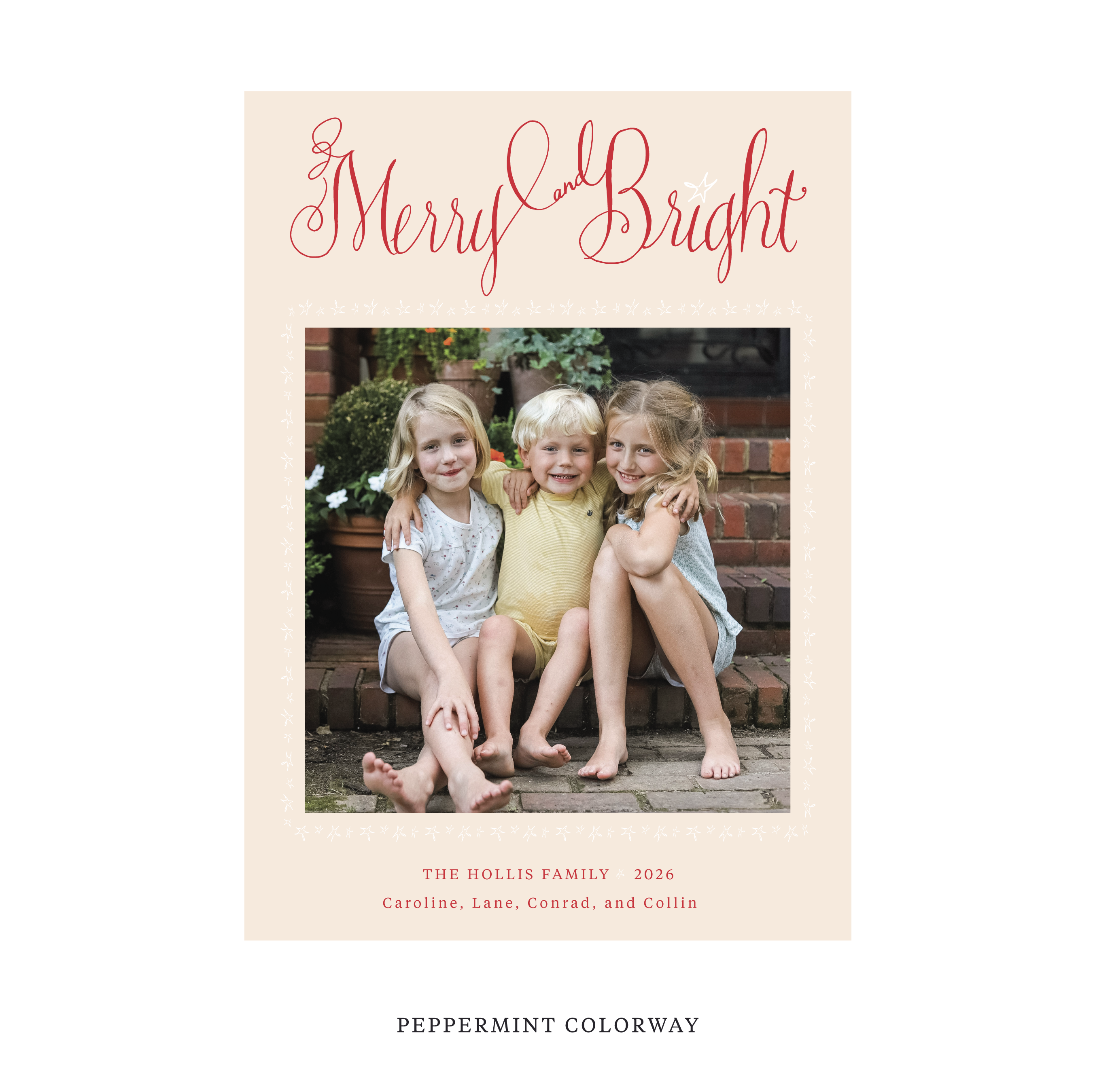 Caldwell Classic Flat Print Holiday Card, Large