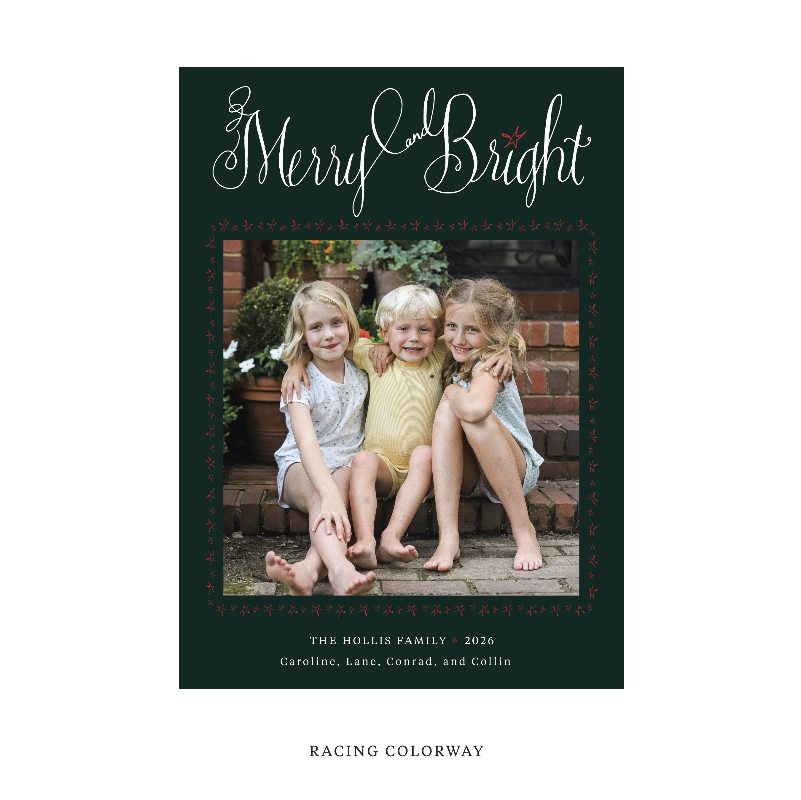 Caldwell Classic Flat Print Holiday Card, Large