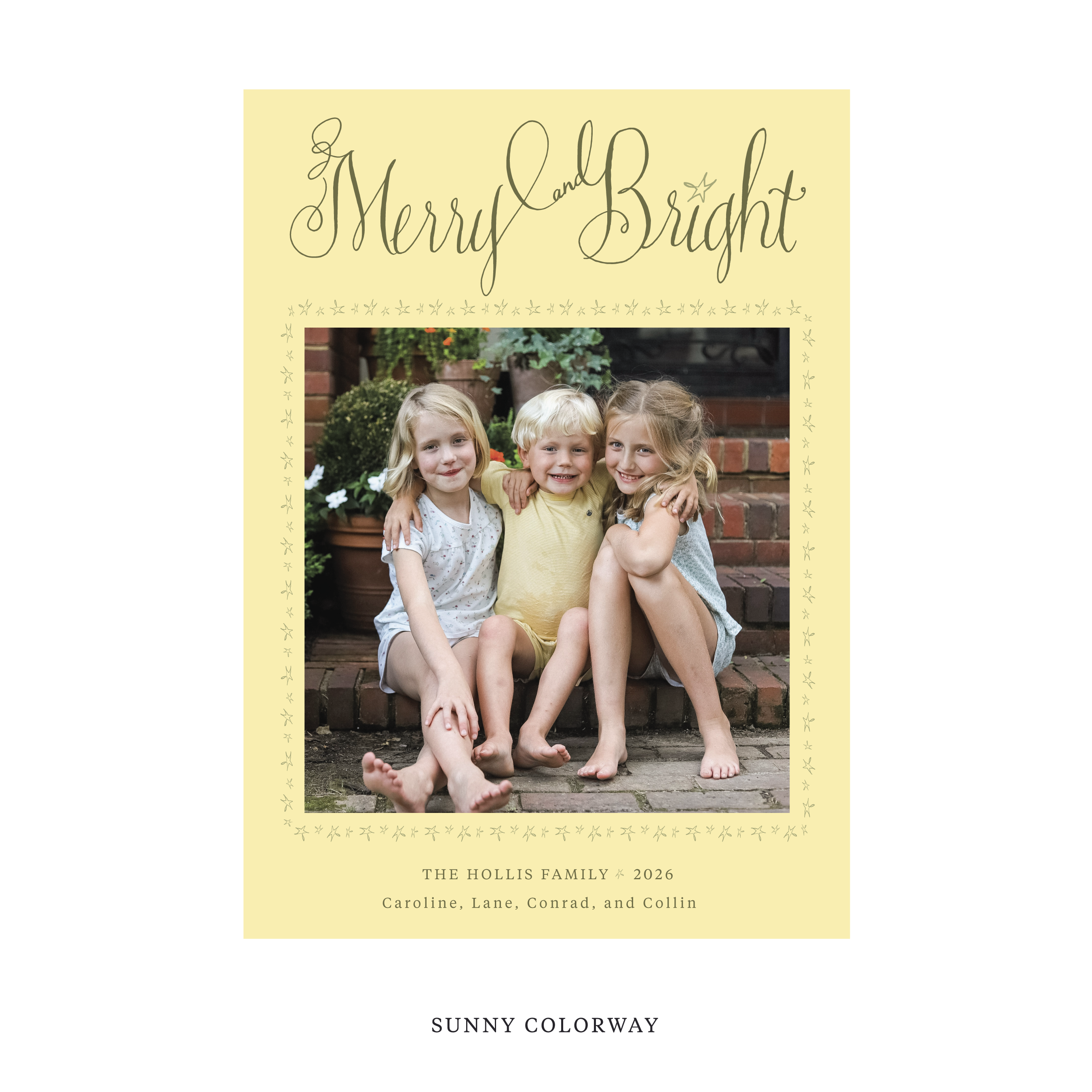 Caldwell Classic Flat Print Holiday Card, Large