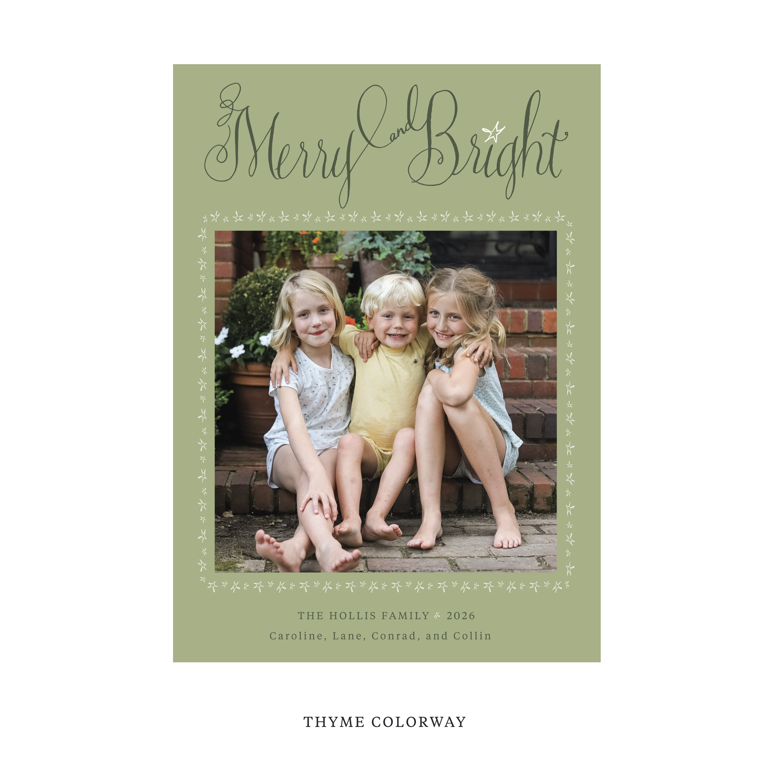 Caldwell Classic Flat Print Holiday Card, Large