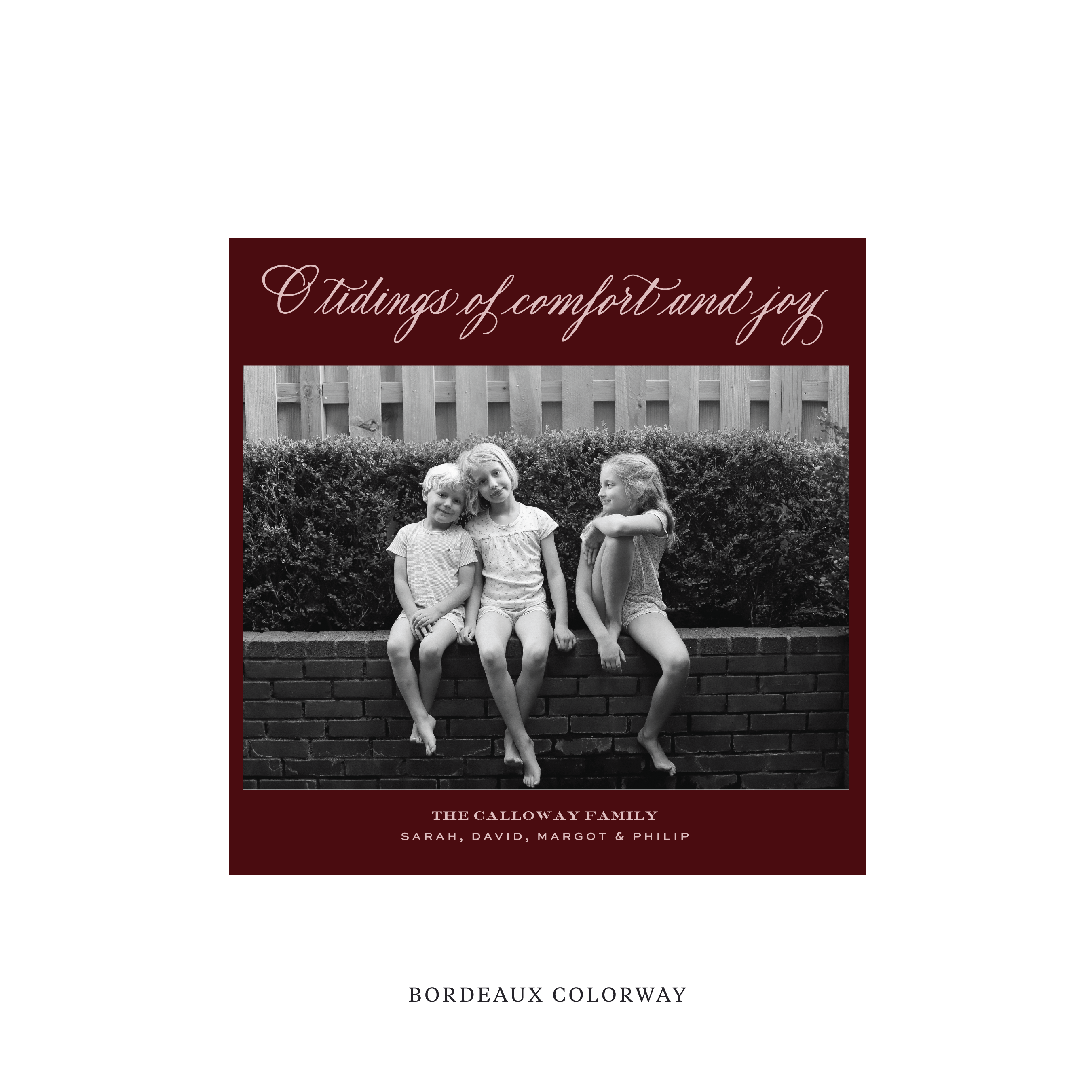 Calloway Flat Print Holiday Card, Square