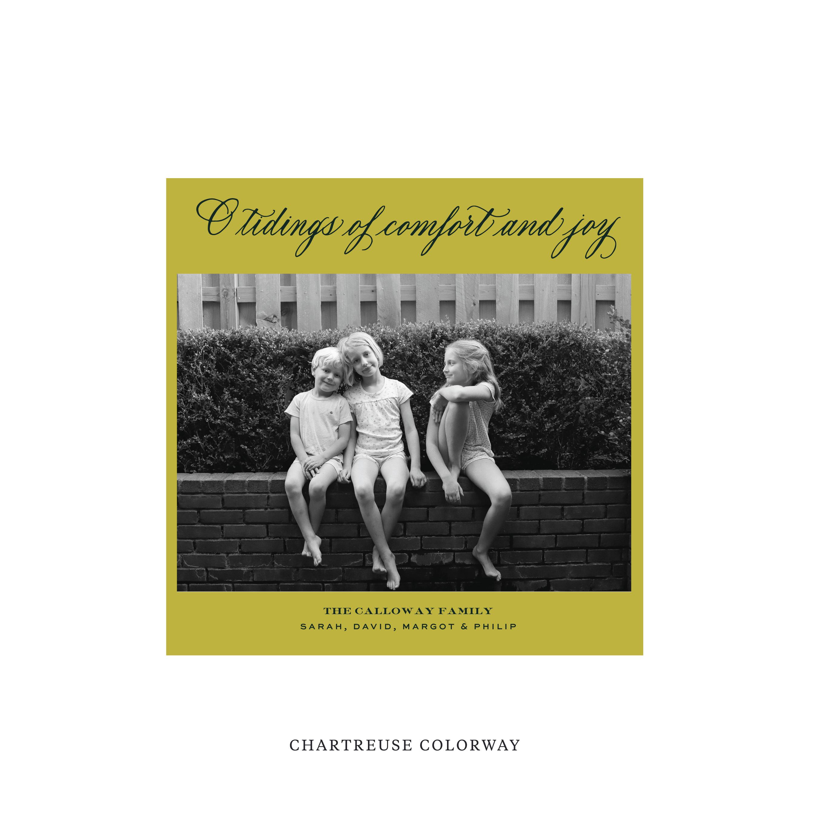 Calloway Flat Print Holiday Card, Square