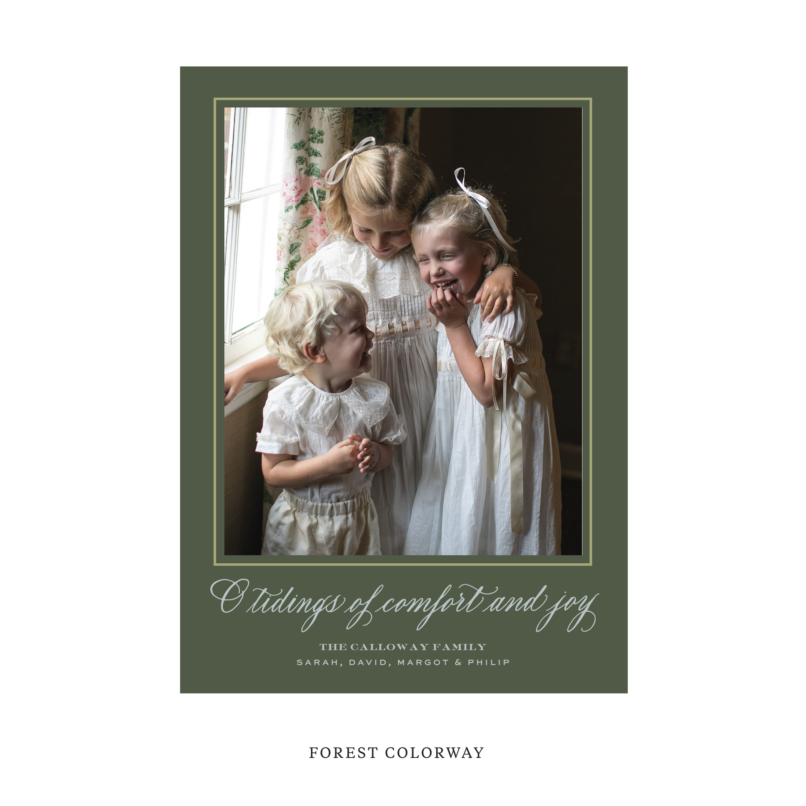 Calloway Classic Flat Print Holiday Card, Large