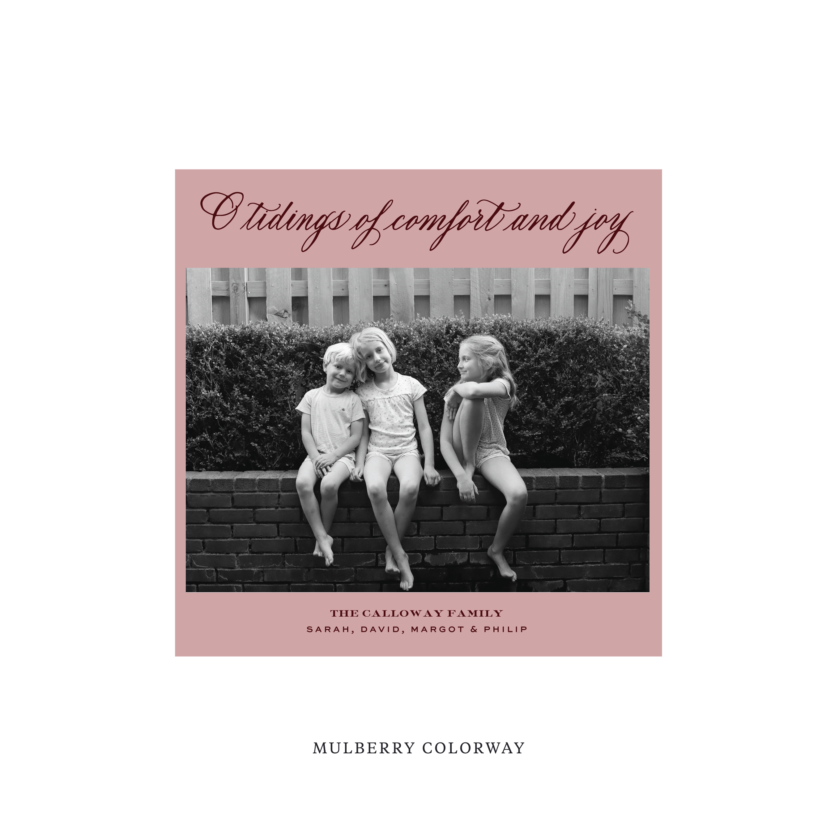 Calloway Flat Print Holiday Card, Square