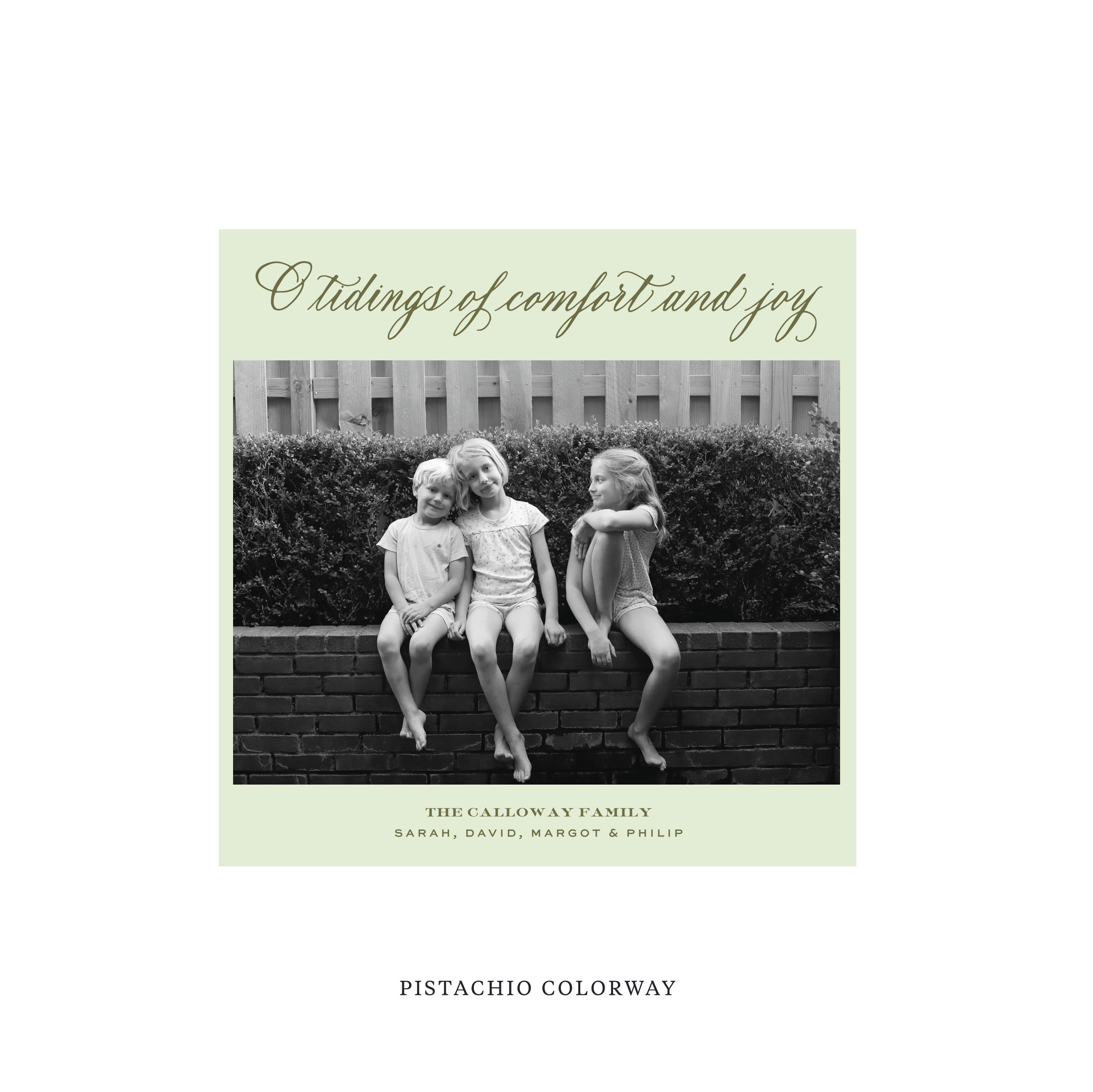 Calloway Flat Print Holiday Card, Square