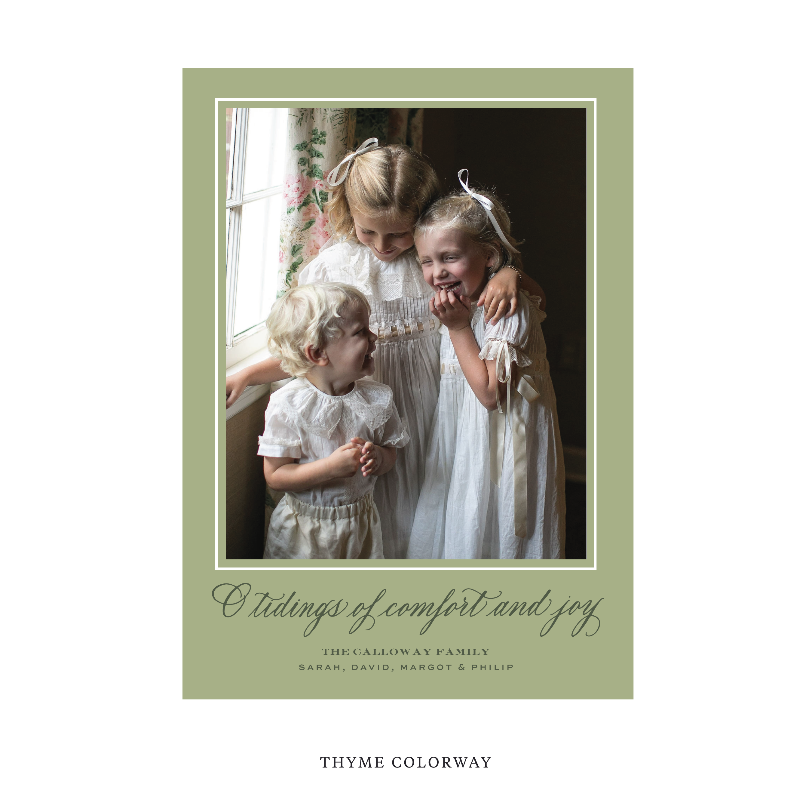 Calloway Classic Flat Print Holiday Card, Large