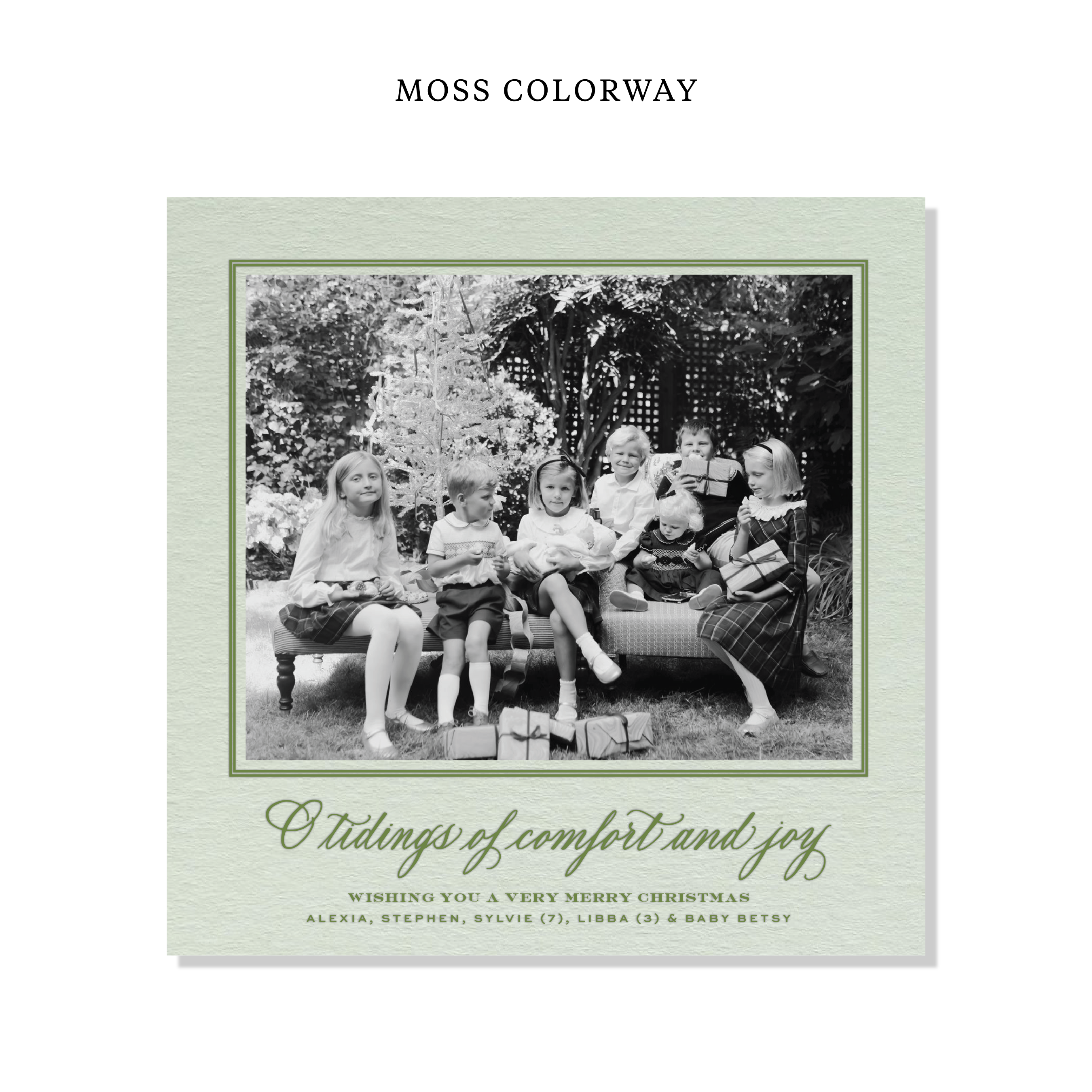 Calloway Letterpress Holiday Card, Large Square (Colored Paper)