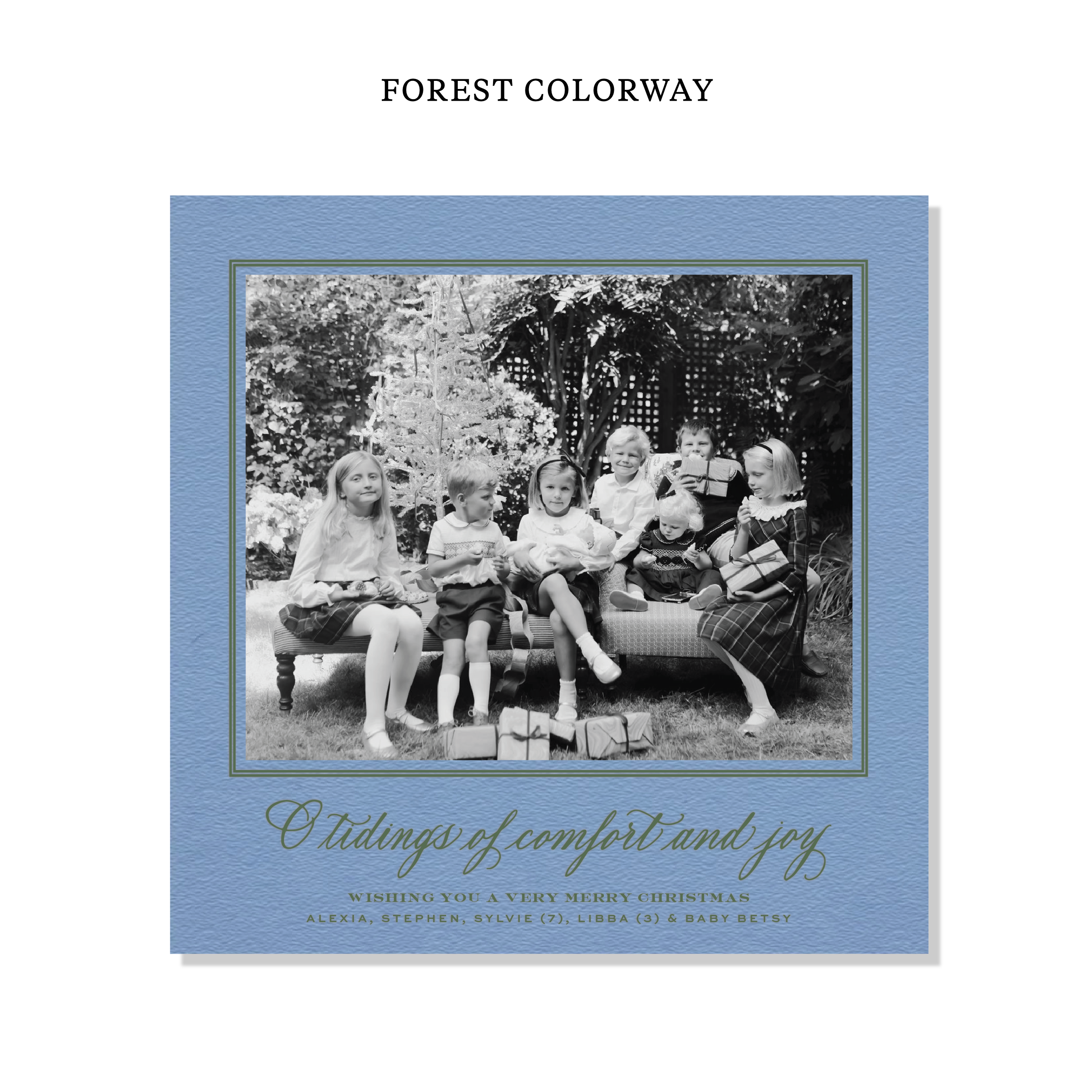 Calloway Letterpress Holiday Card, Large Square (Colored Paper)