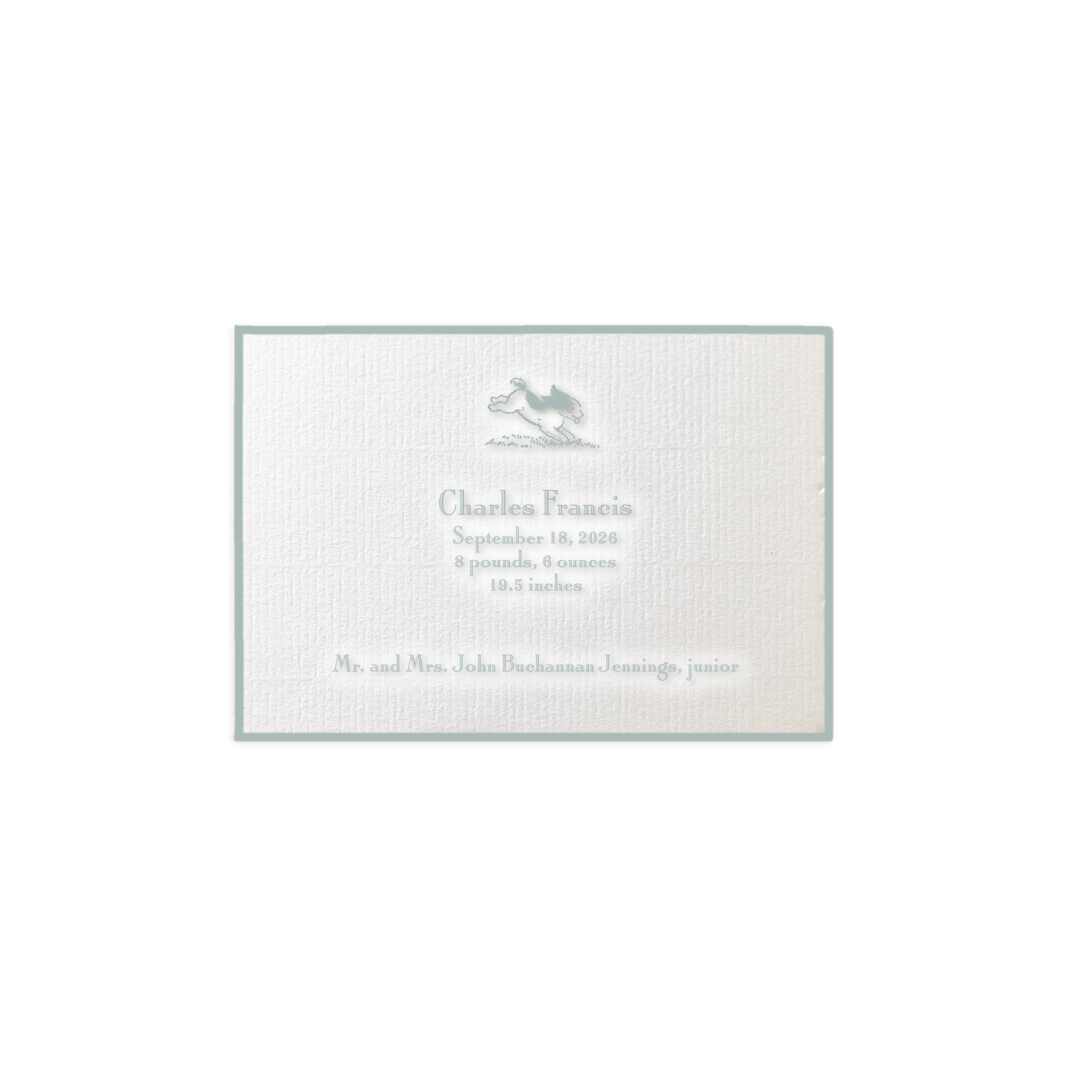 Cambridge Motif Birth Announcement