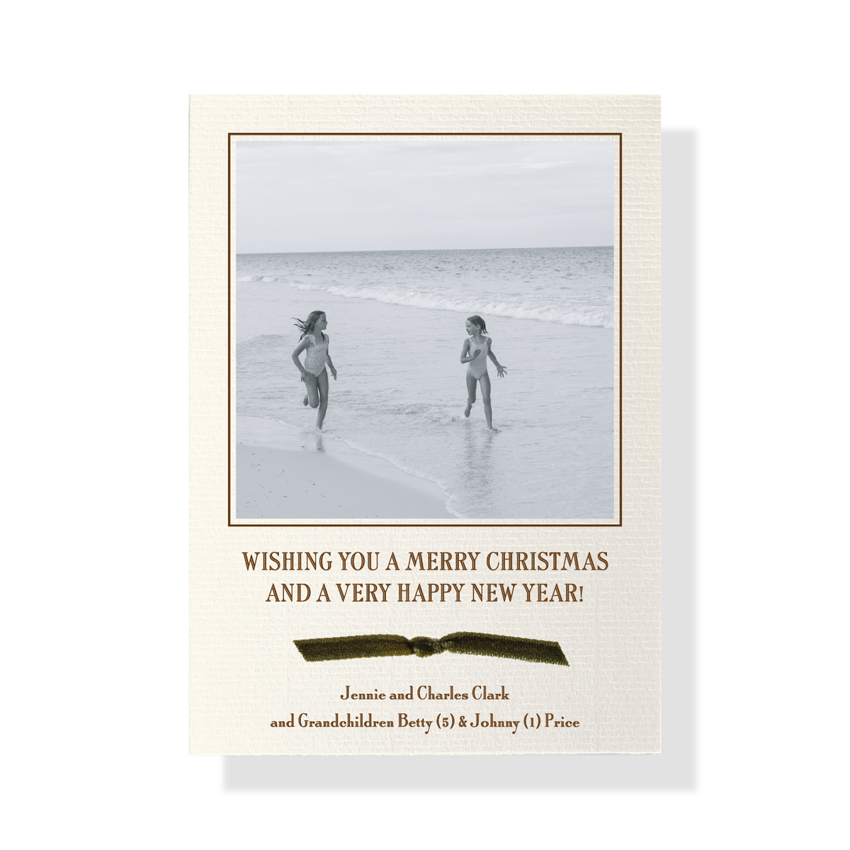 Cambridge Velvet Ribbon Classic Print Holiday Card