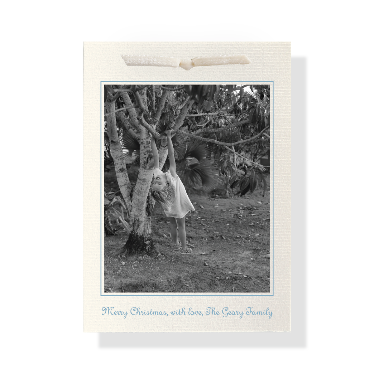 Campbell Velvet Ribbon Classic Print Holiday Card
