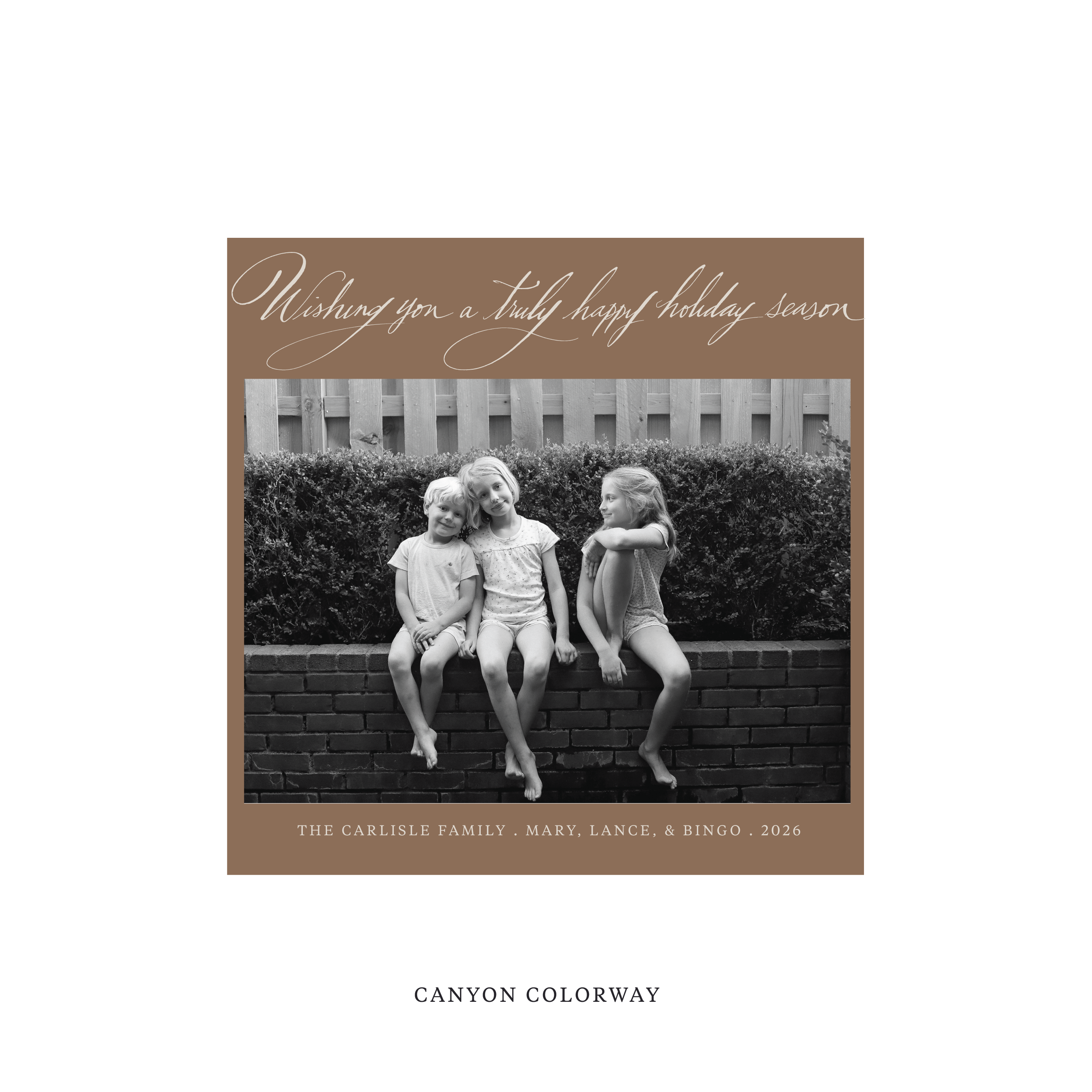 Carlisle Classic Flat Print Holiday Card, Square