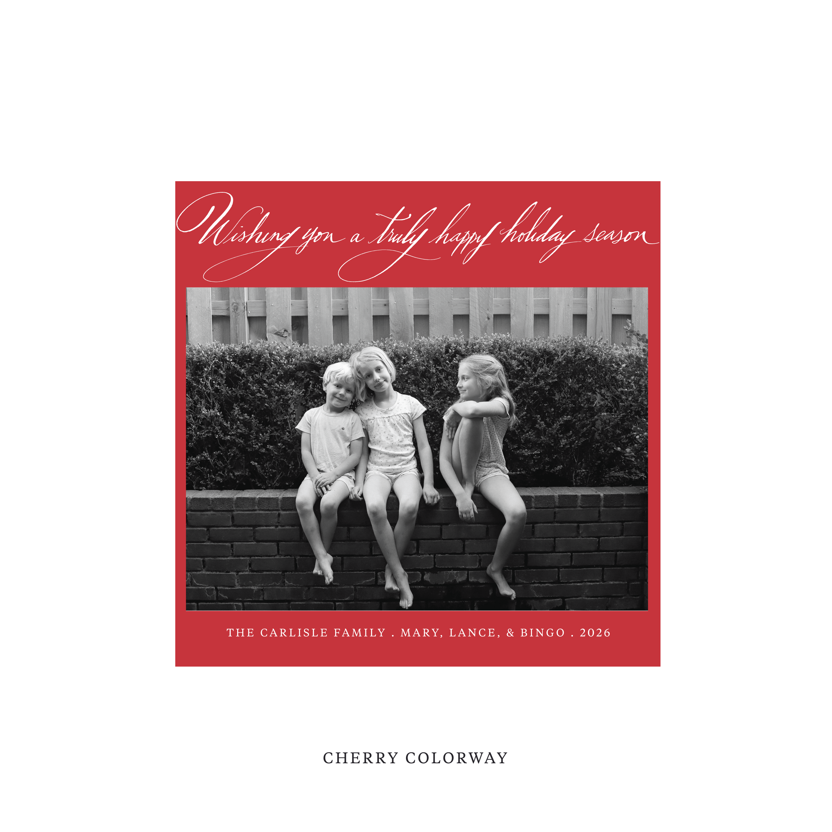 Carlisle Classic Flat Print Holiday Card, Square