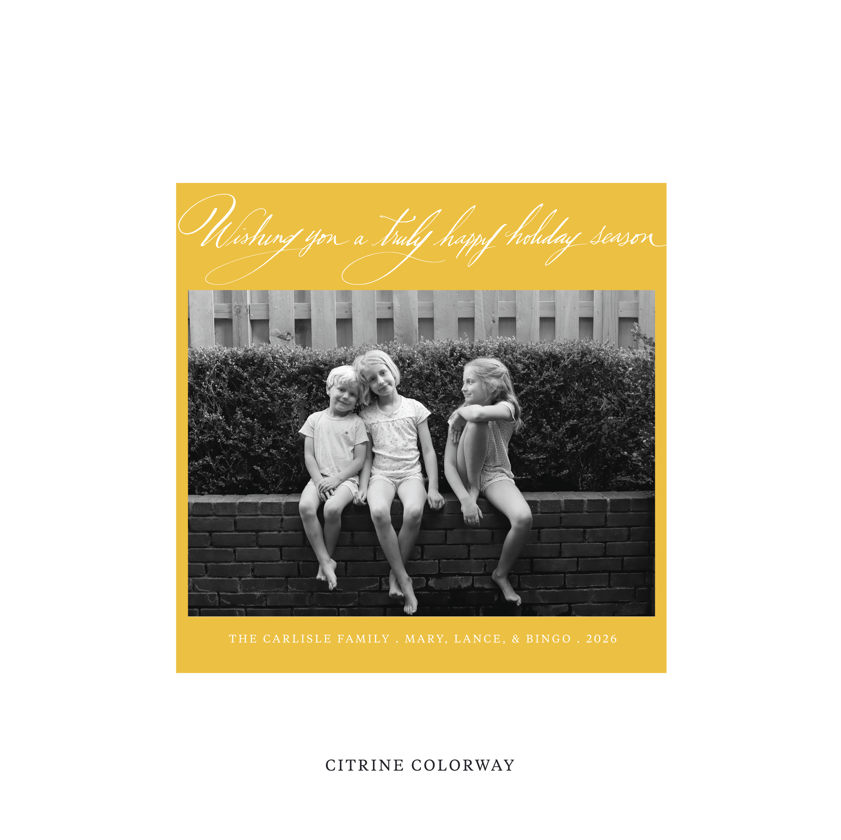Carlisle Classic Flat Print Holiday Card, Square