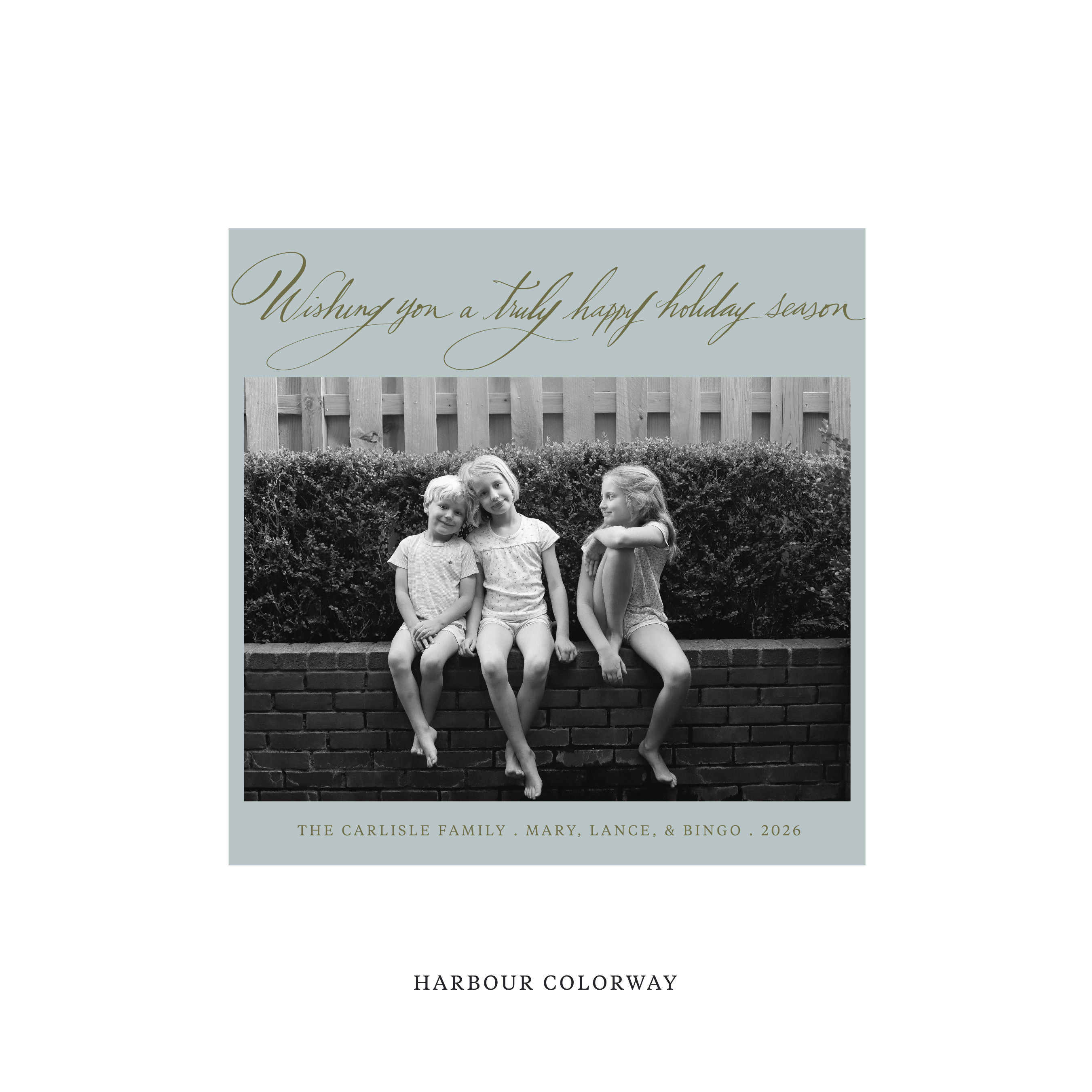 Carlisle Classic Flat Print Holiday Card, Square