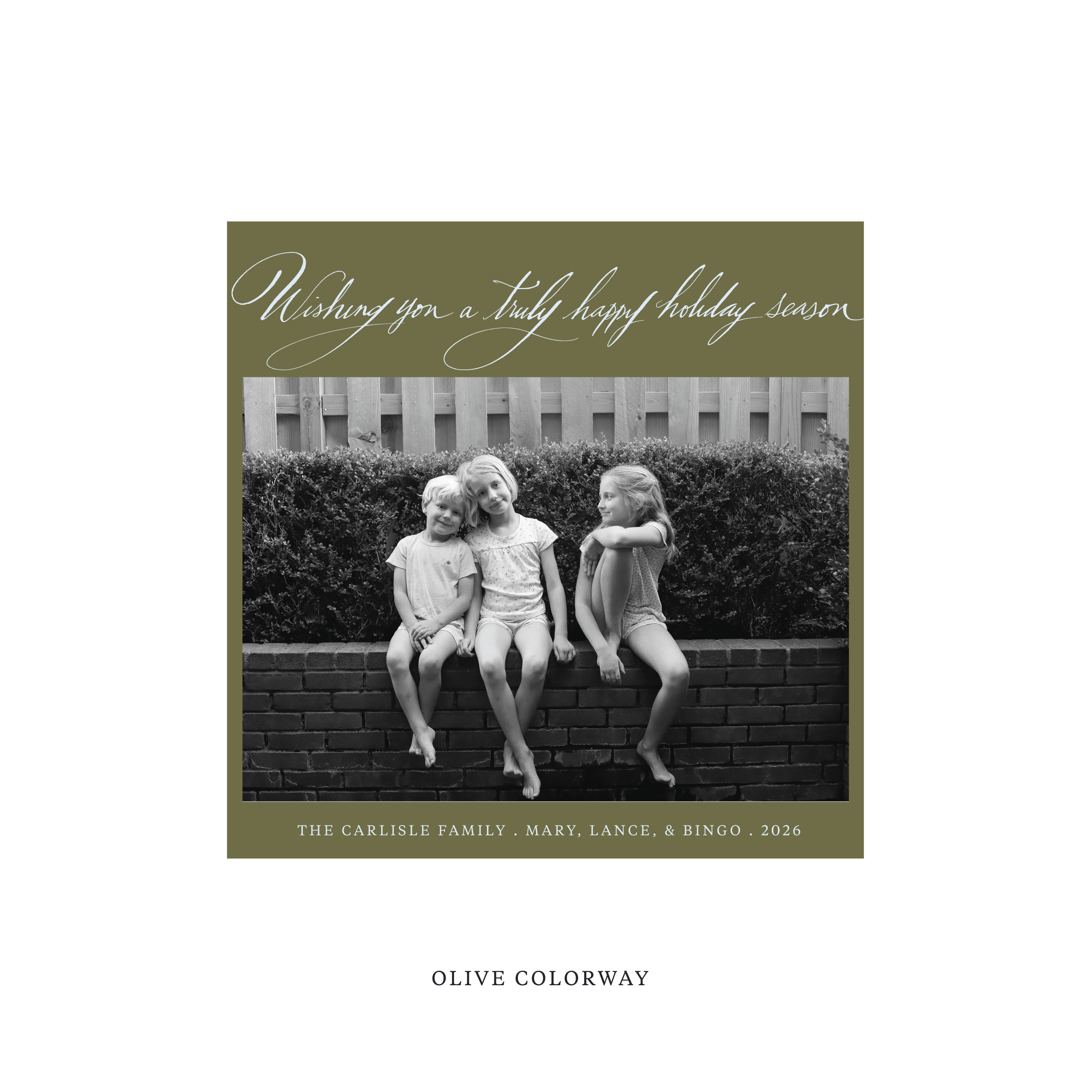 Carlisle Classic Flat Print Holiday Card, Square