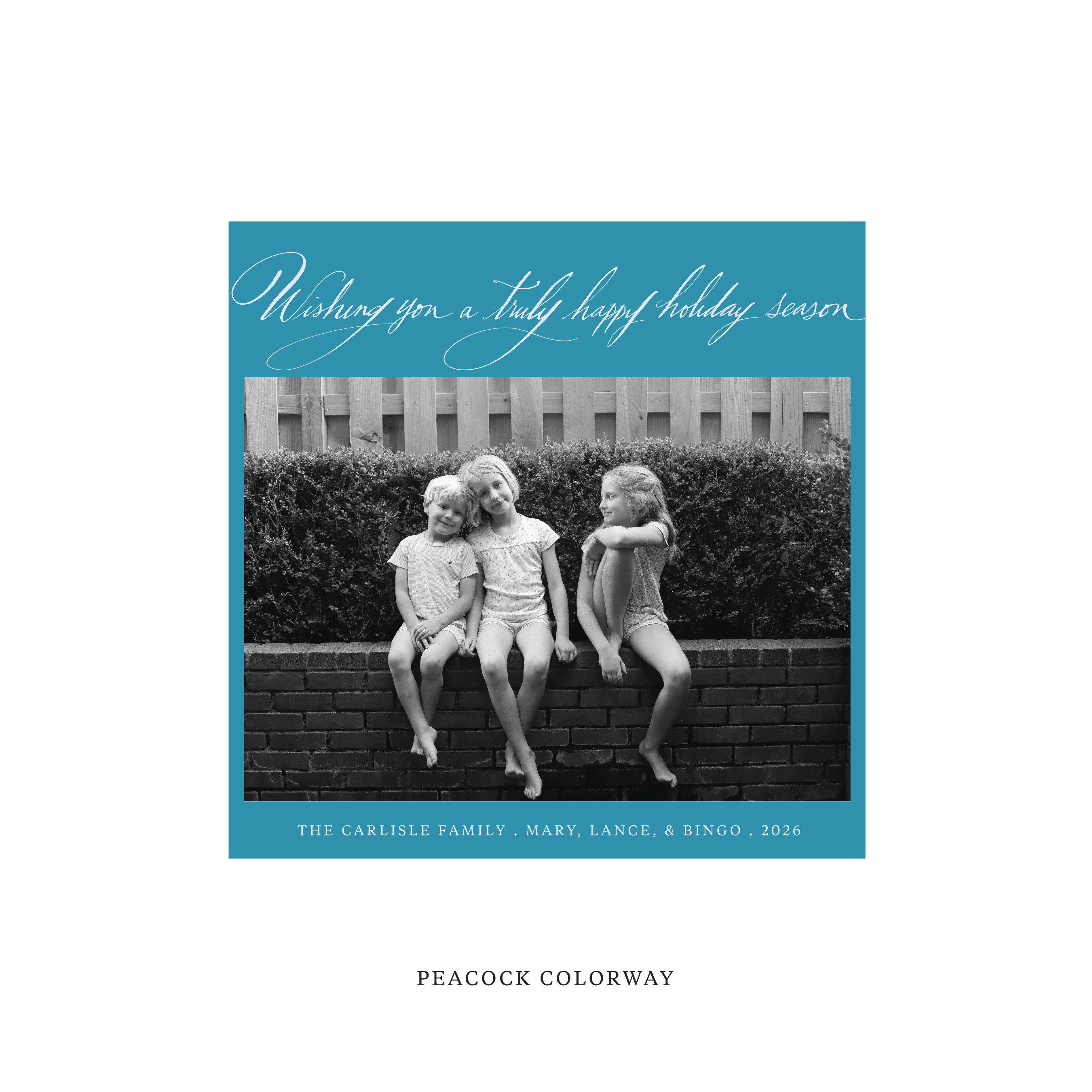 Carlisle Classic Flat Print Holiday Card, Square