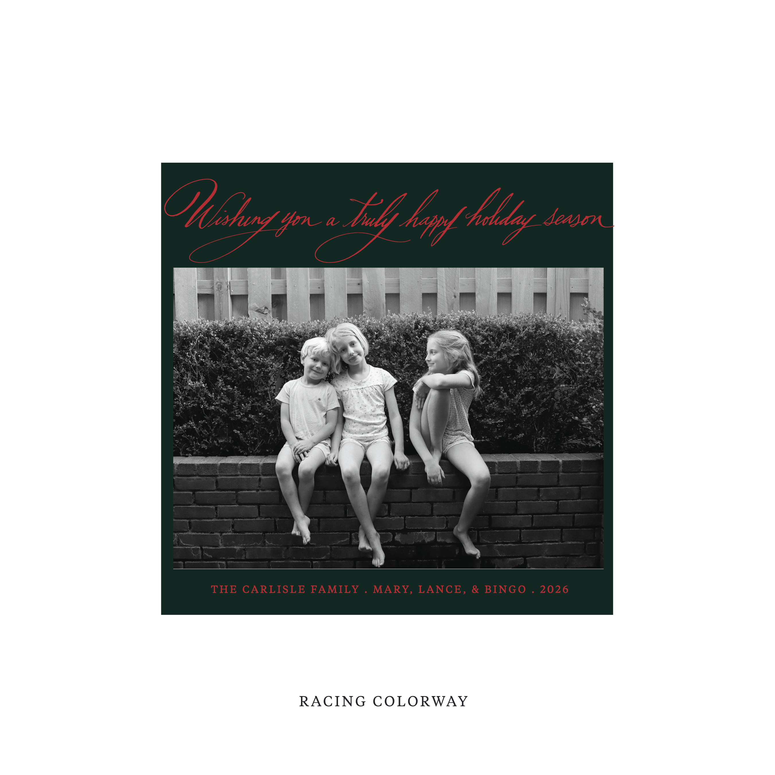 Carlisle Classic Flat Print Holiday Card, Square