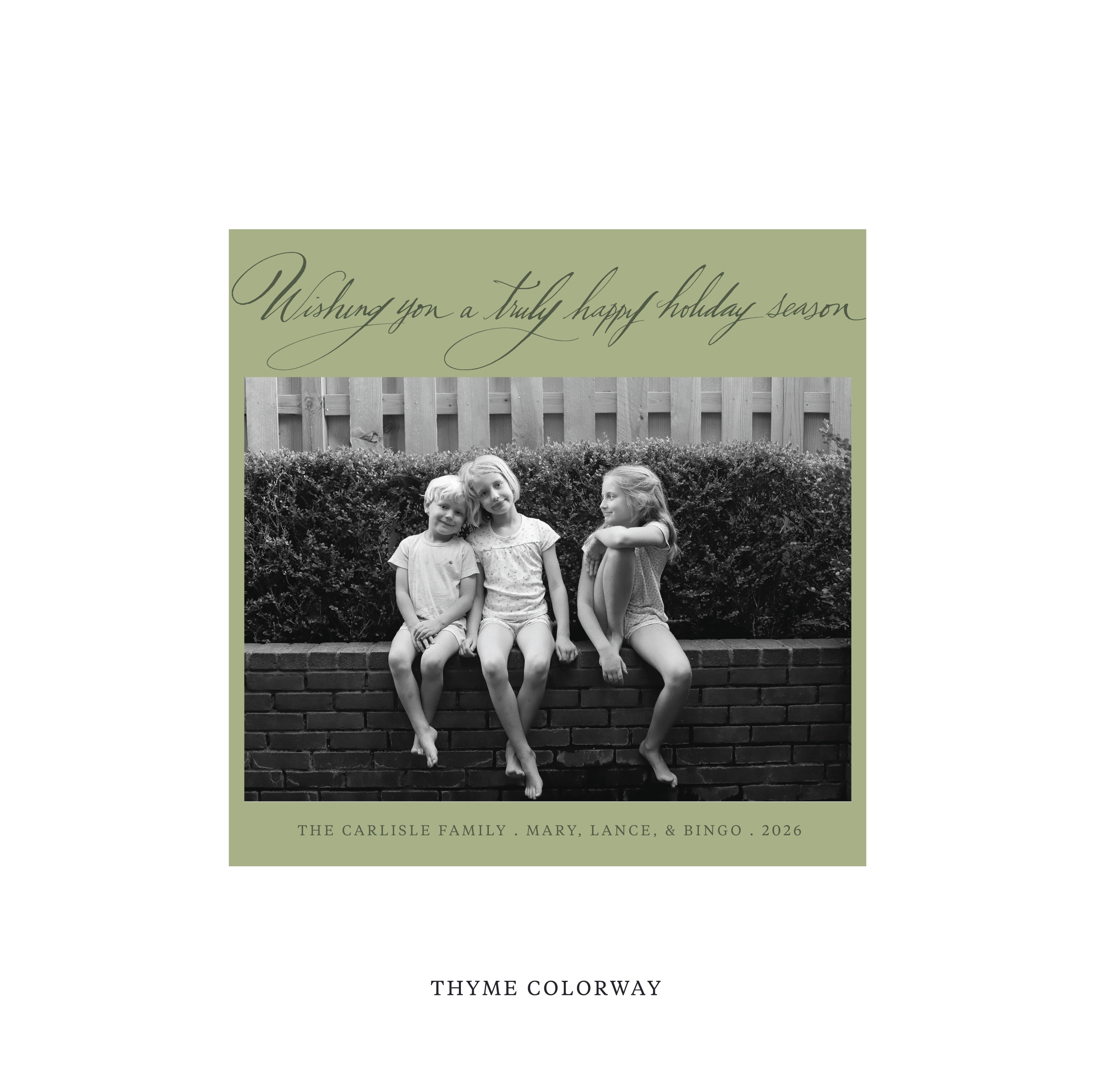 Carlisle Classic Flat Print Holiday Card, Square